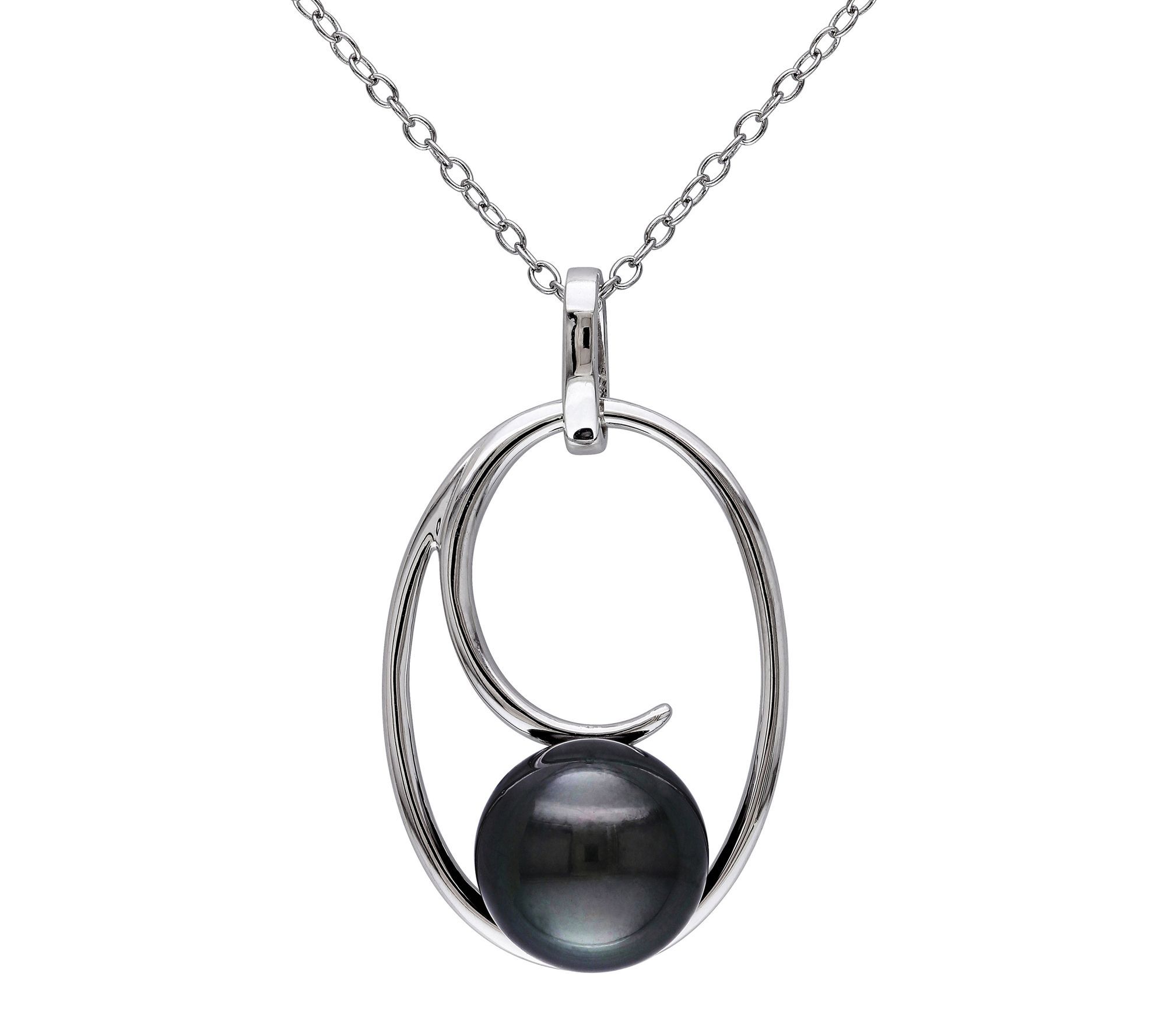 Affinity Cultured Tahitian Pearl Pendant w/ Chain, Sterling