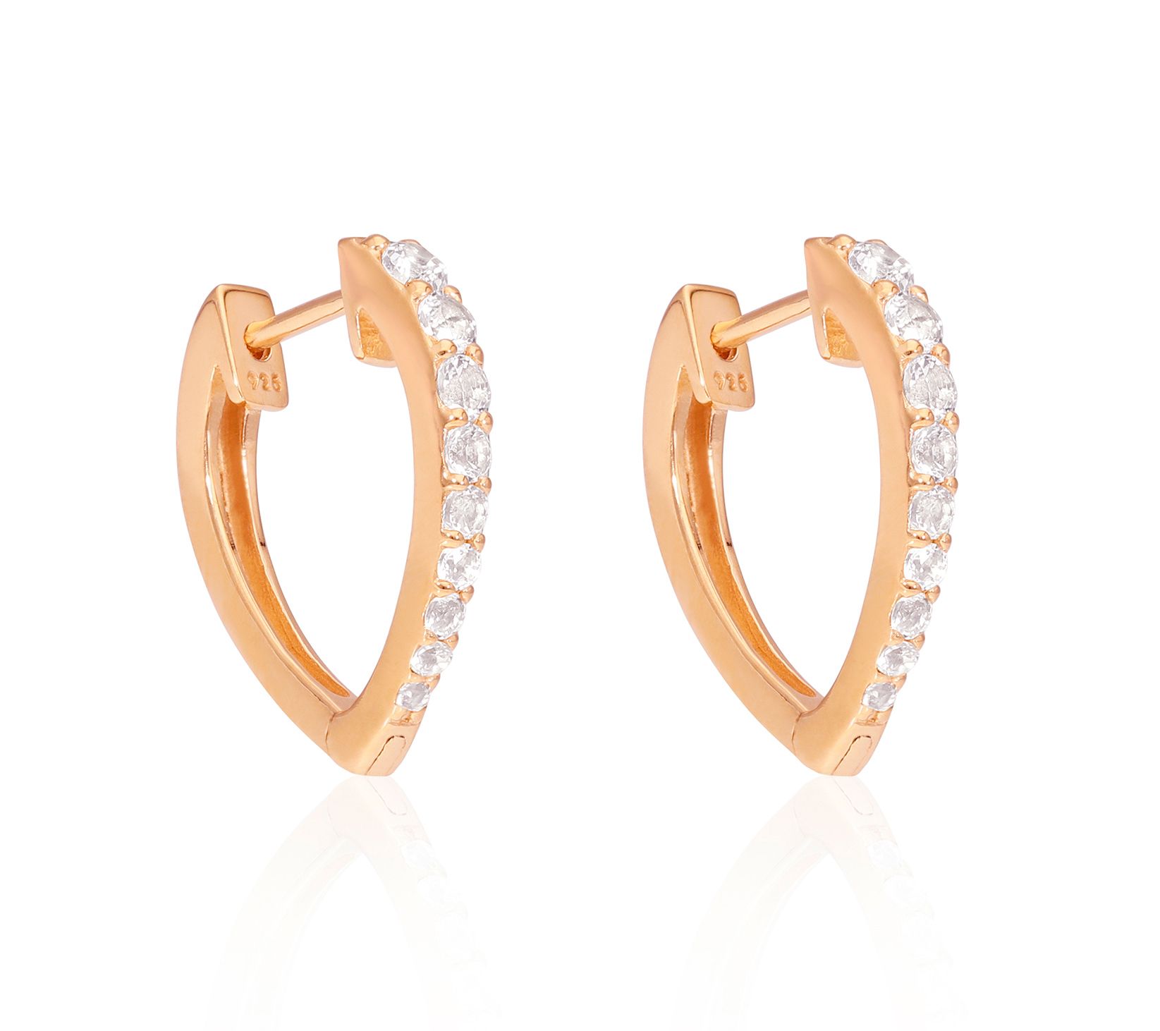 Diamonique 0.80 cttw Hoop Earrings, Sterling Silver