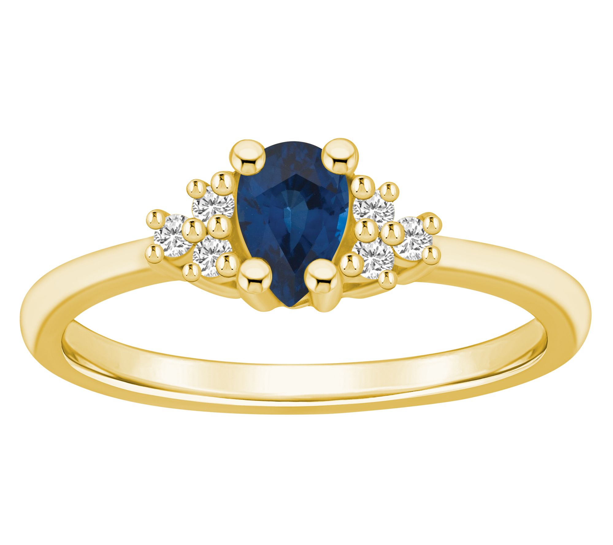 Affinity Gems Pear Gemstone & Diamond Accent Ring, 14K Gold