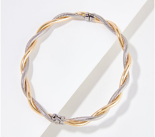 EternaGold Twisted Polished and Textured Bangle 14K 5.3-5.6g