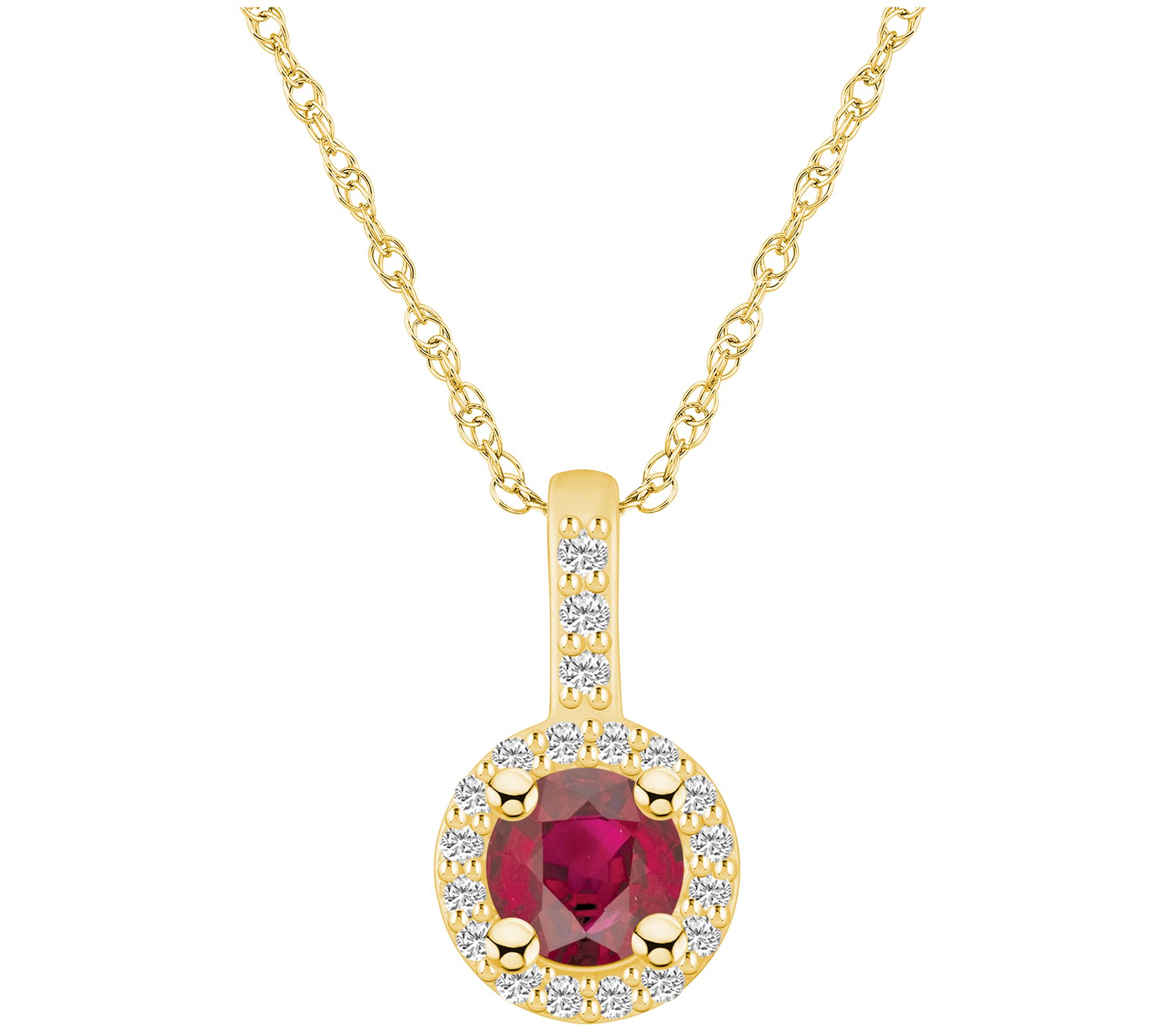 Affinity Gems 14K Gemstone & Diamond Pendant w/ Chain