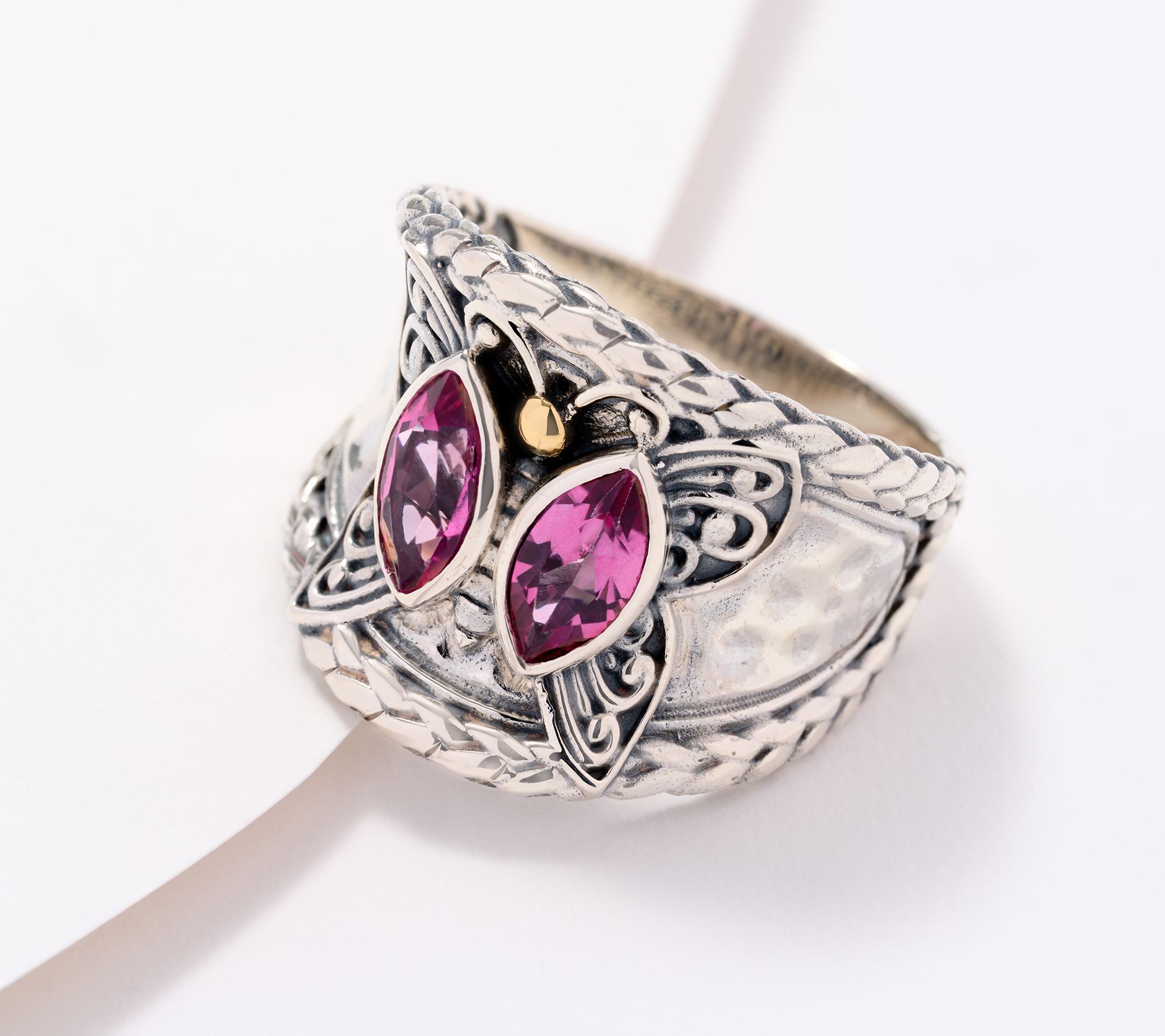 Artisan Crafted by Robert Manse Sterling & 18K Pink Topaz Butterfly ...