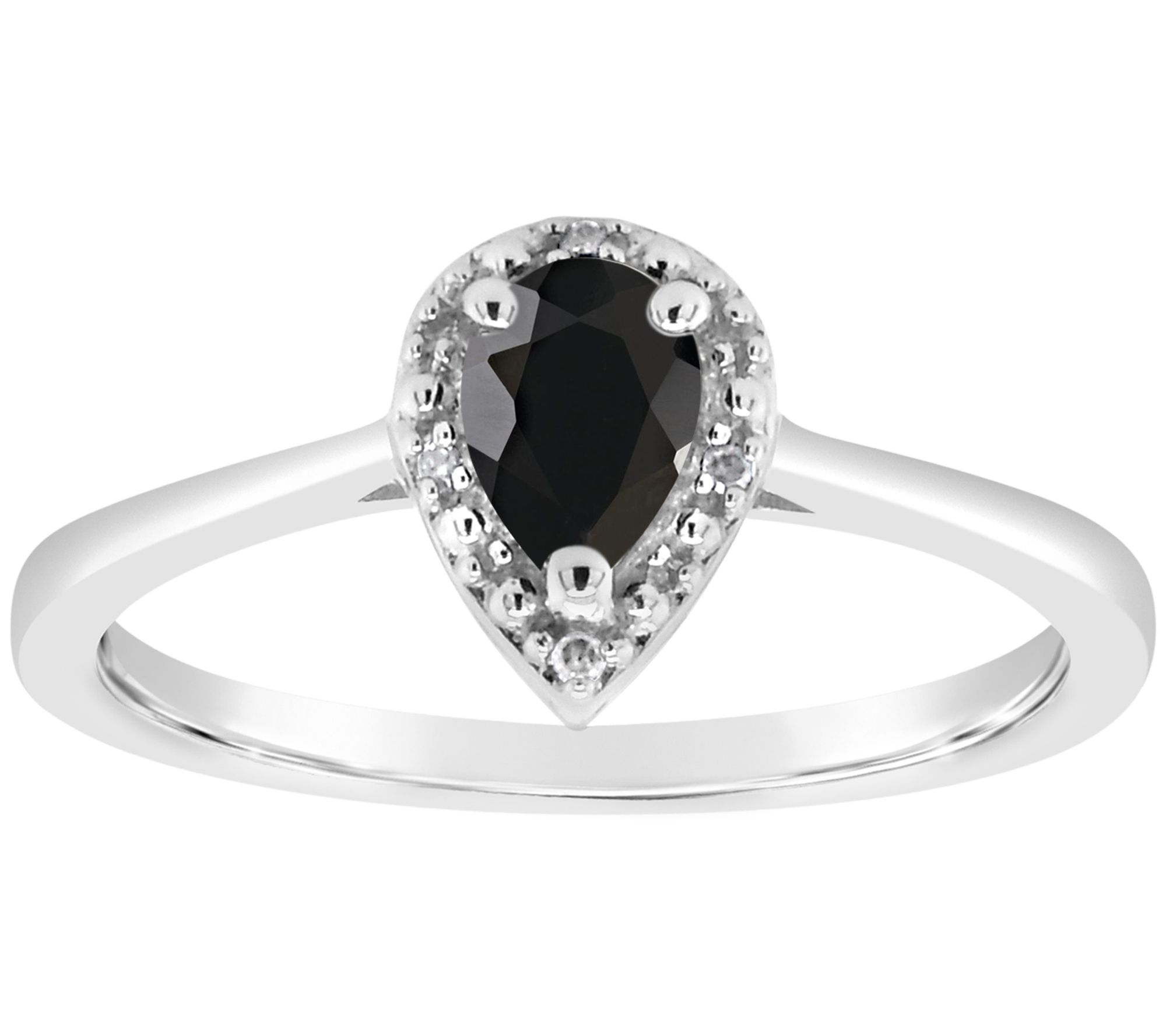 Affinity Gems Pear Gemstone & Diamond Accent Ring, Sterling - QVC.com