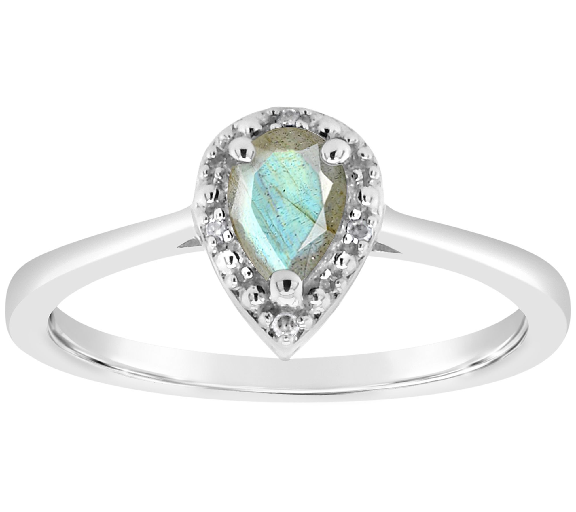 Affinity Gems Pear Gemstone & Diamond Accent Ring, Sterling