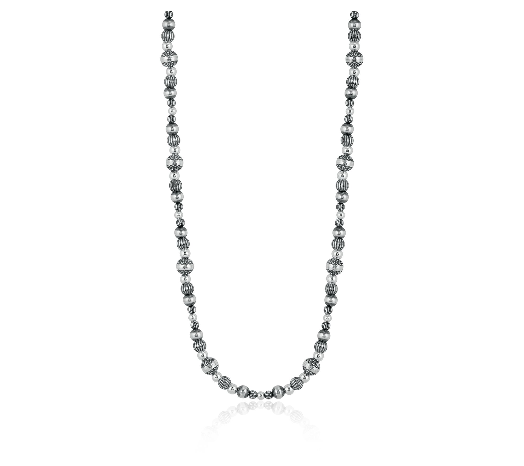 American West Sterling Native Pearl Bead 20" Toggle Necklace