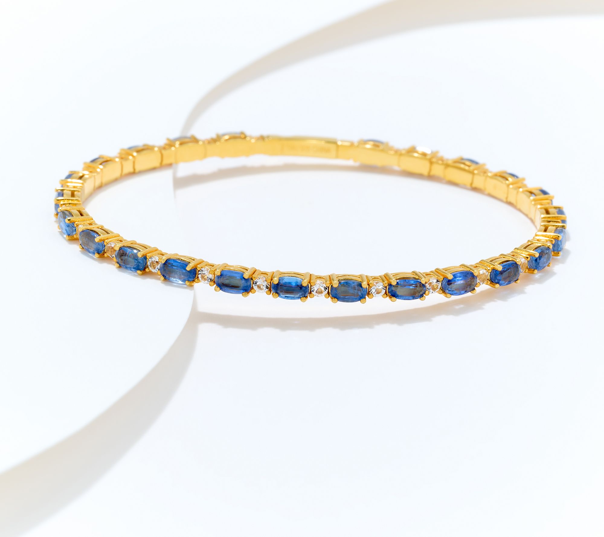 Affinity Gems Oval Gem Tennis Bangle, 14K Plated Sterling Silver