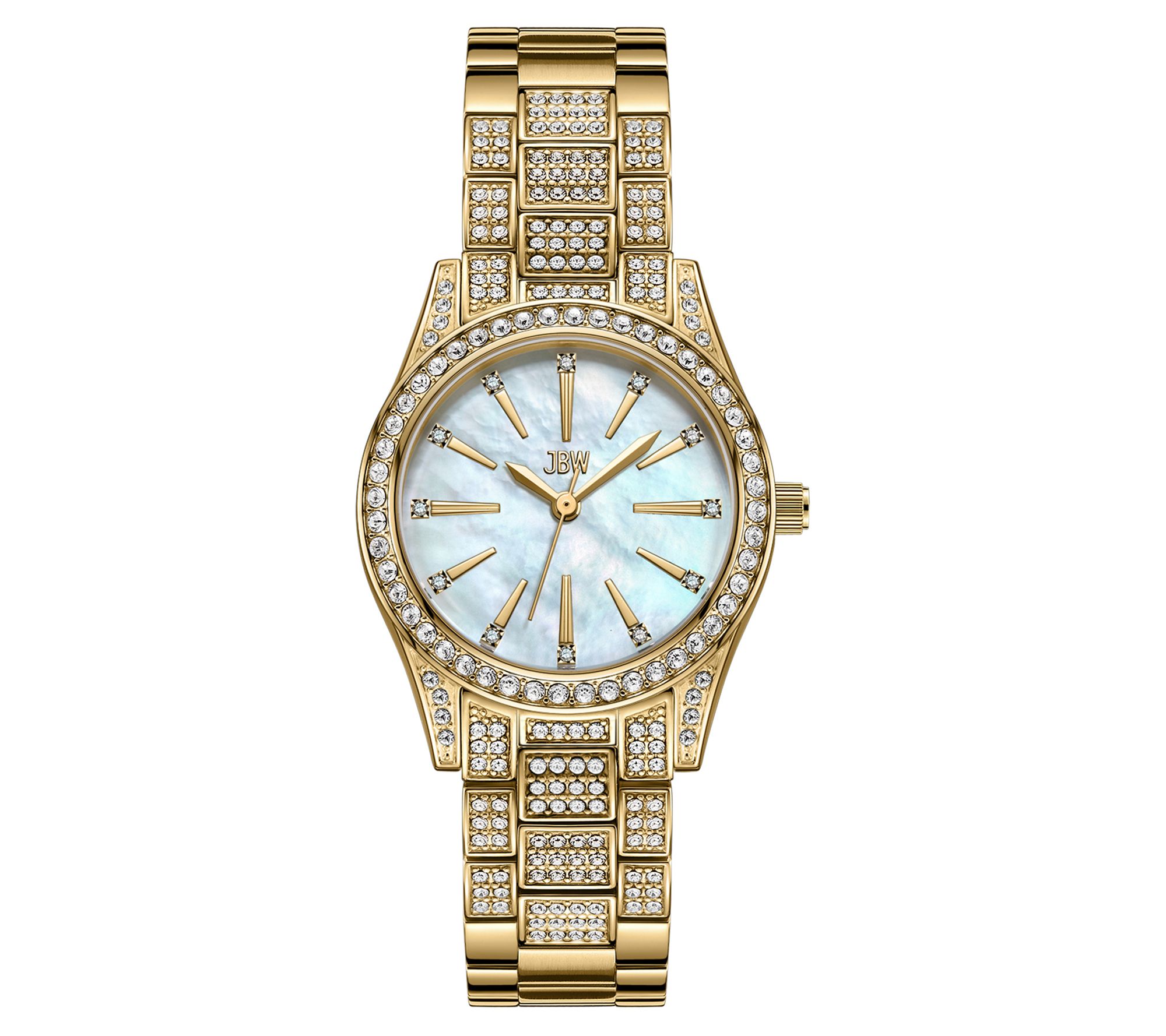 JBW Women's Spectra 18K Gold Plated Diamond & C rystal Watch