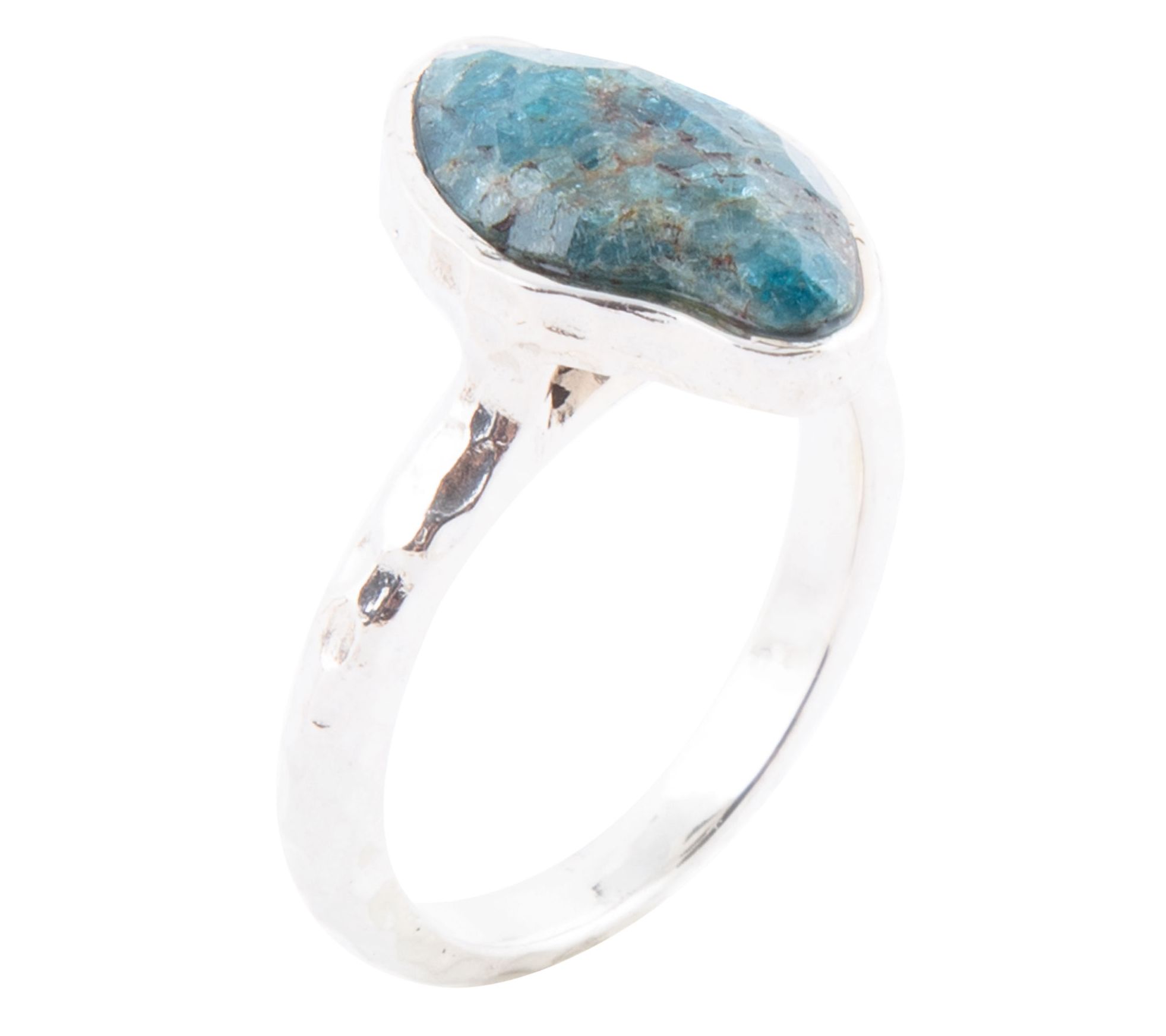 Barse Artisan Crafted Sterling Silver Luna BlueApatite Ring