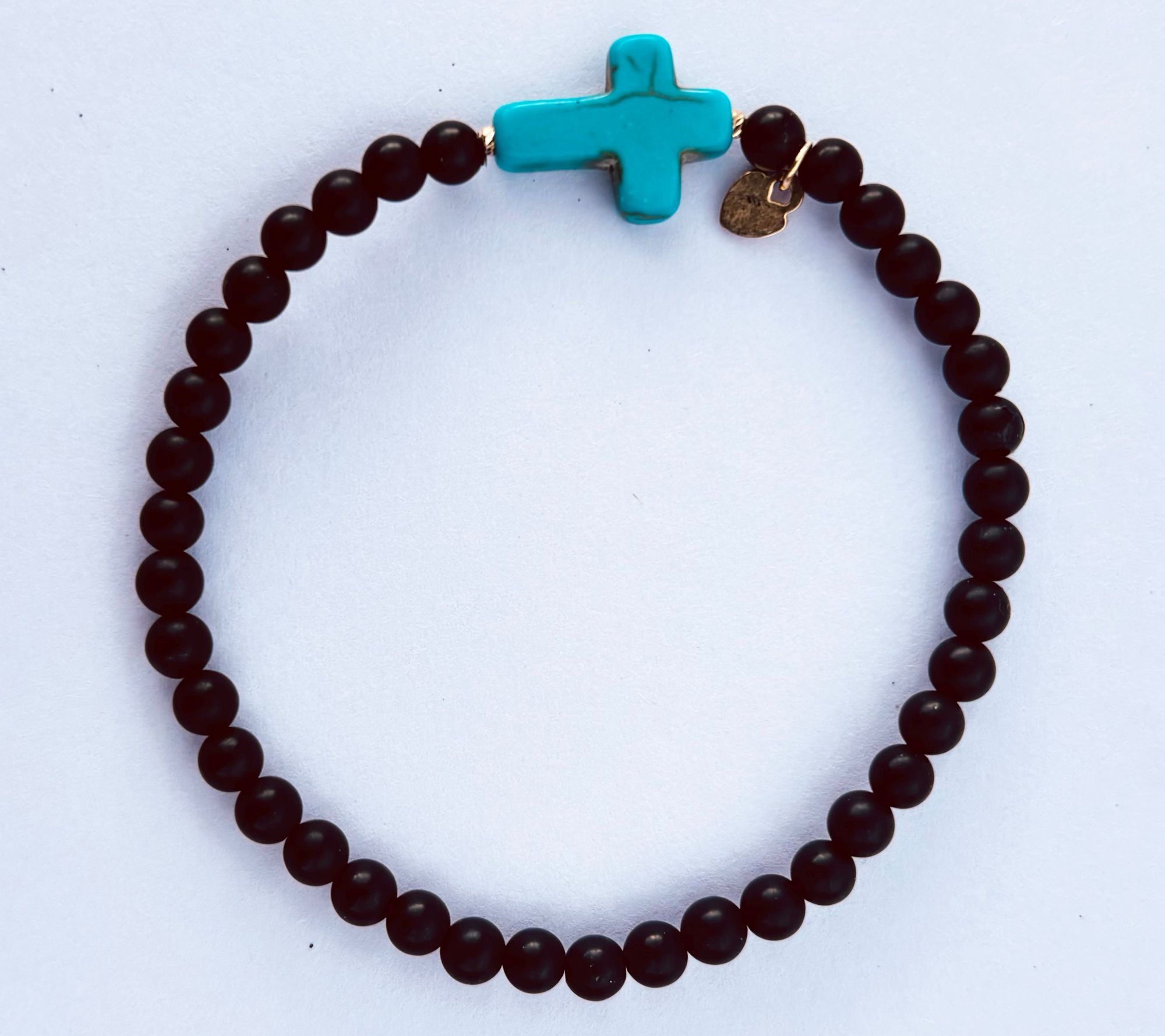 Alkeme 10K Gold Gemstone Bead & Cross Bracelet