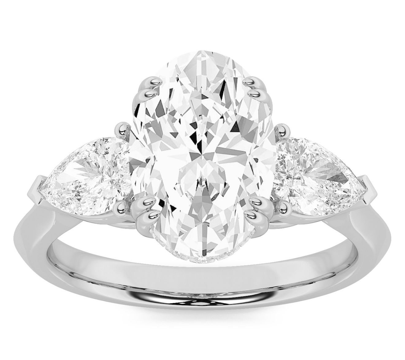 Fire Light 3.00 cttw Lab Grown Diamond Oval Center Ring, 14K