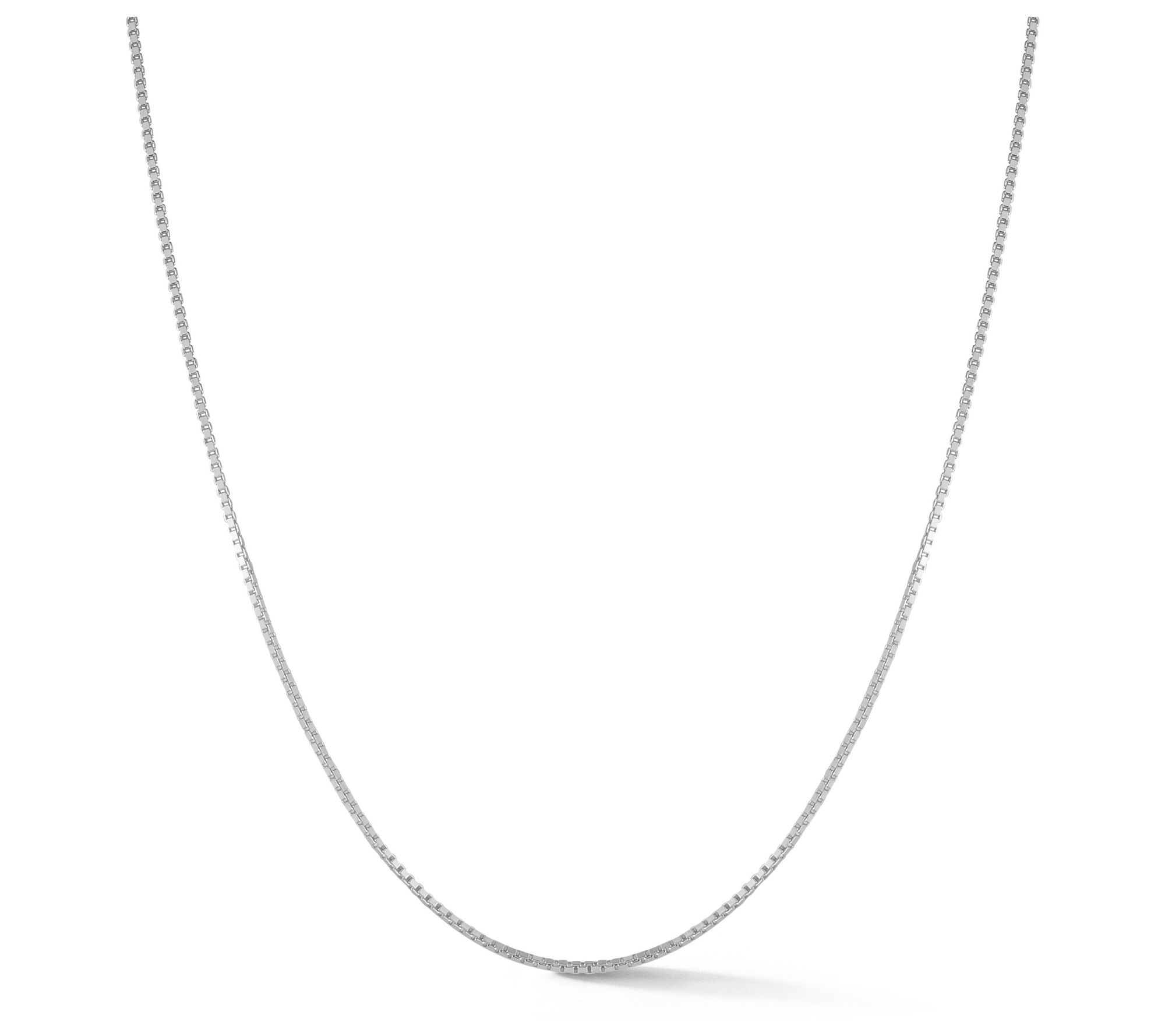 Italian Silver 24" Box Chain Necklace, Sterling