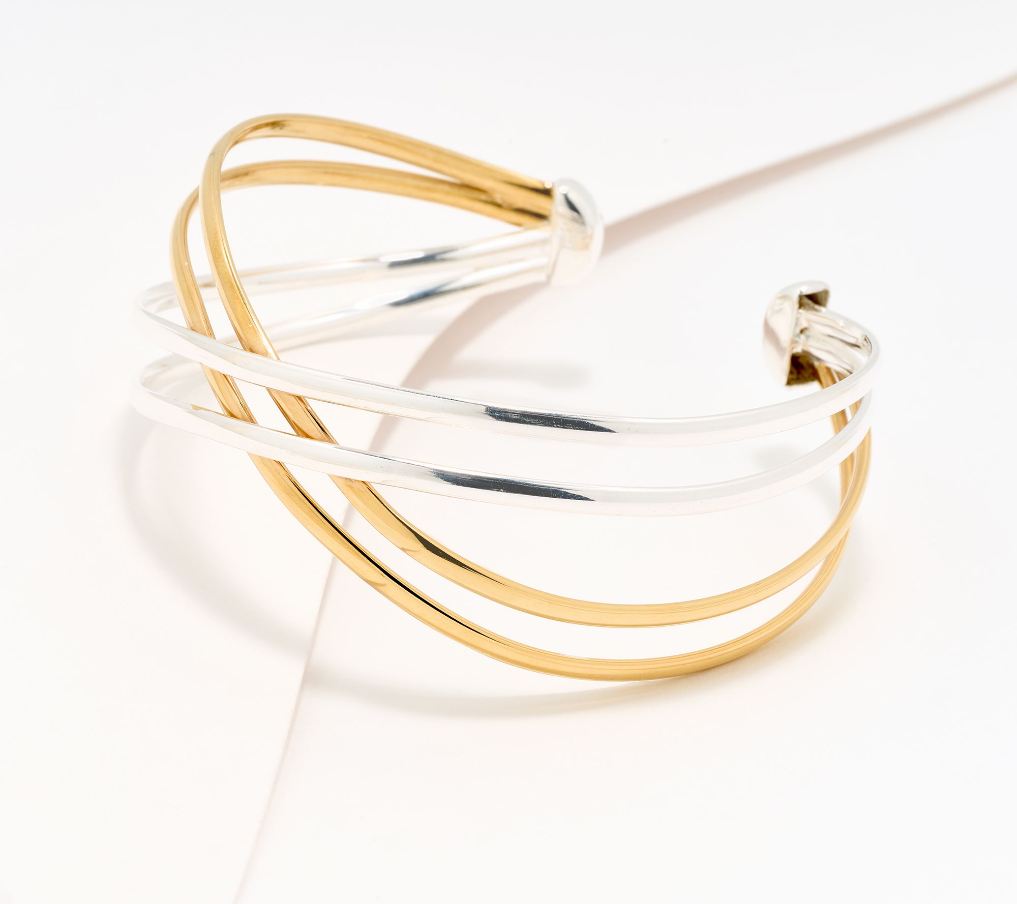 "As Is" UltraFine 950 Silver Multi Layer Crossover Cuff