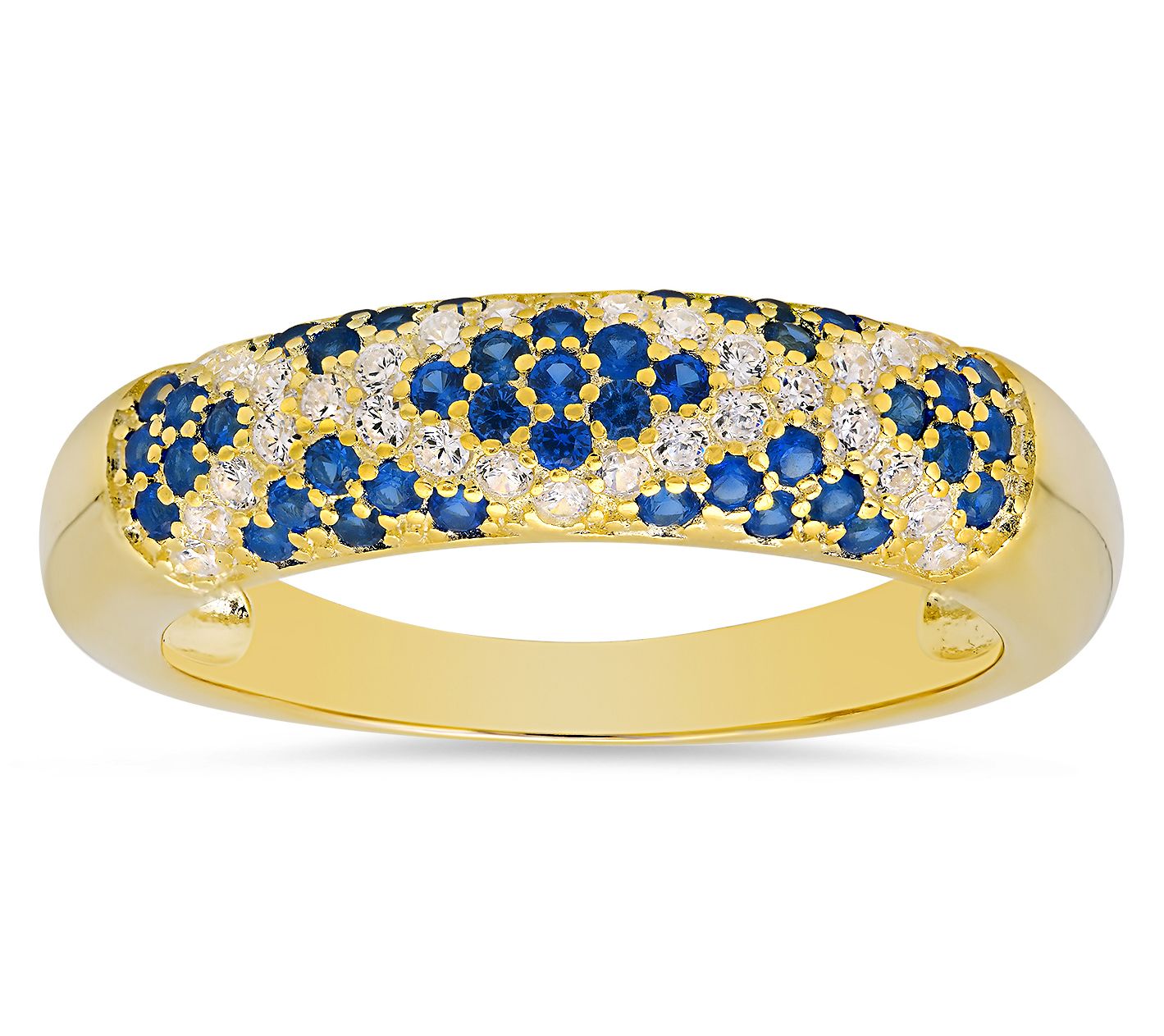 Diamonique Pave Sapphire 'X' Ring, Sterling Silver