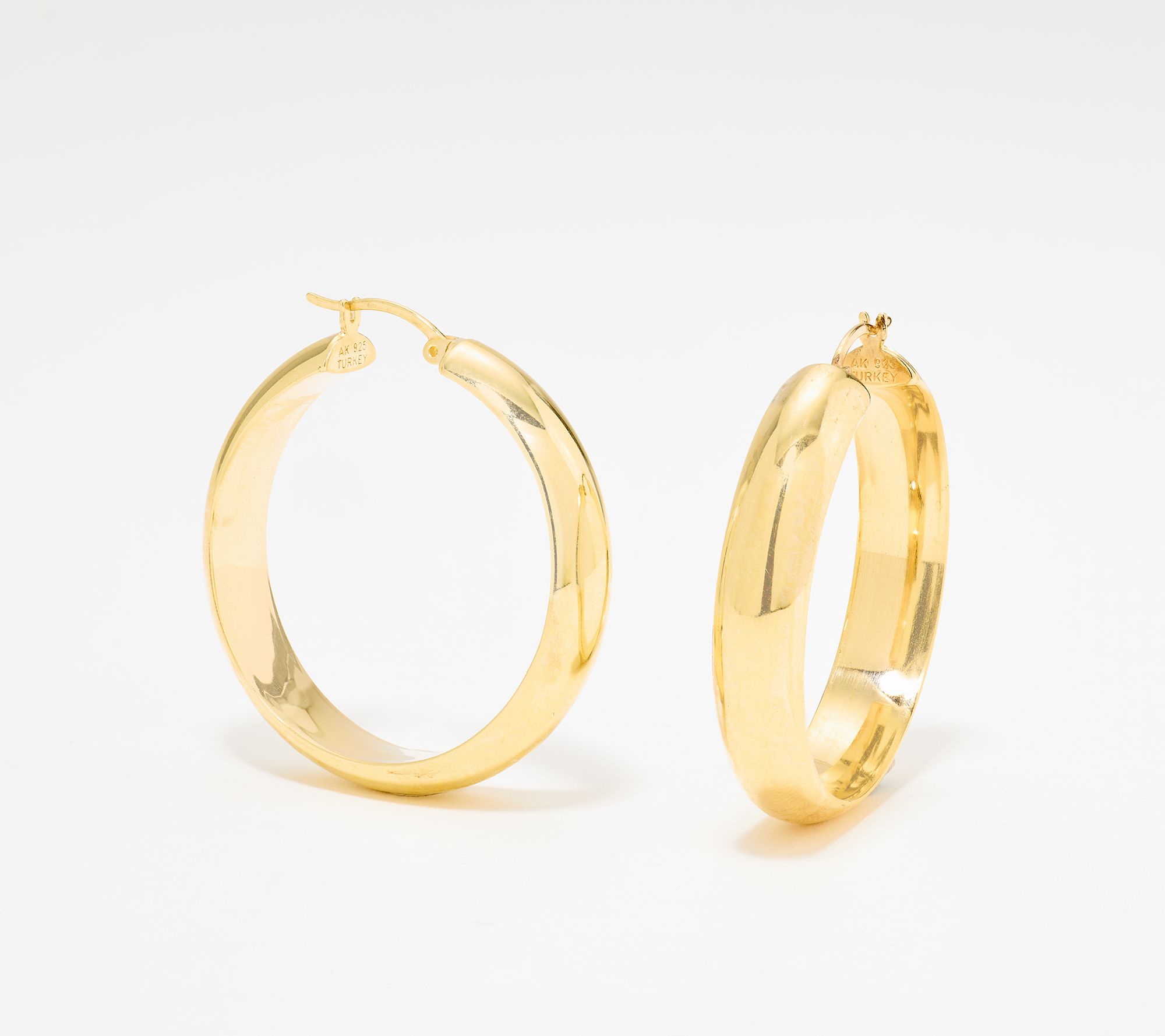 Silver Style 1.5" Chubby Hoop Earrings. Sterling Silver