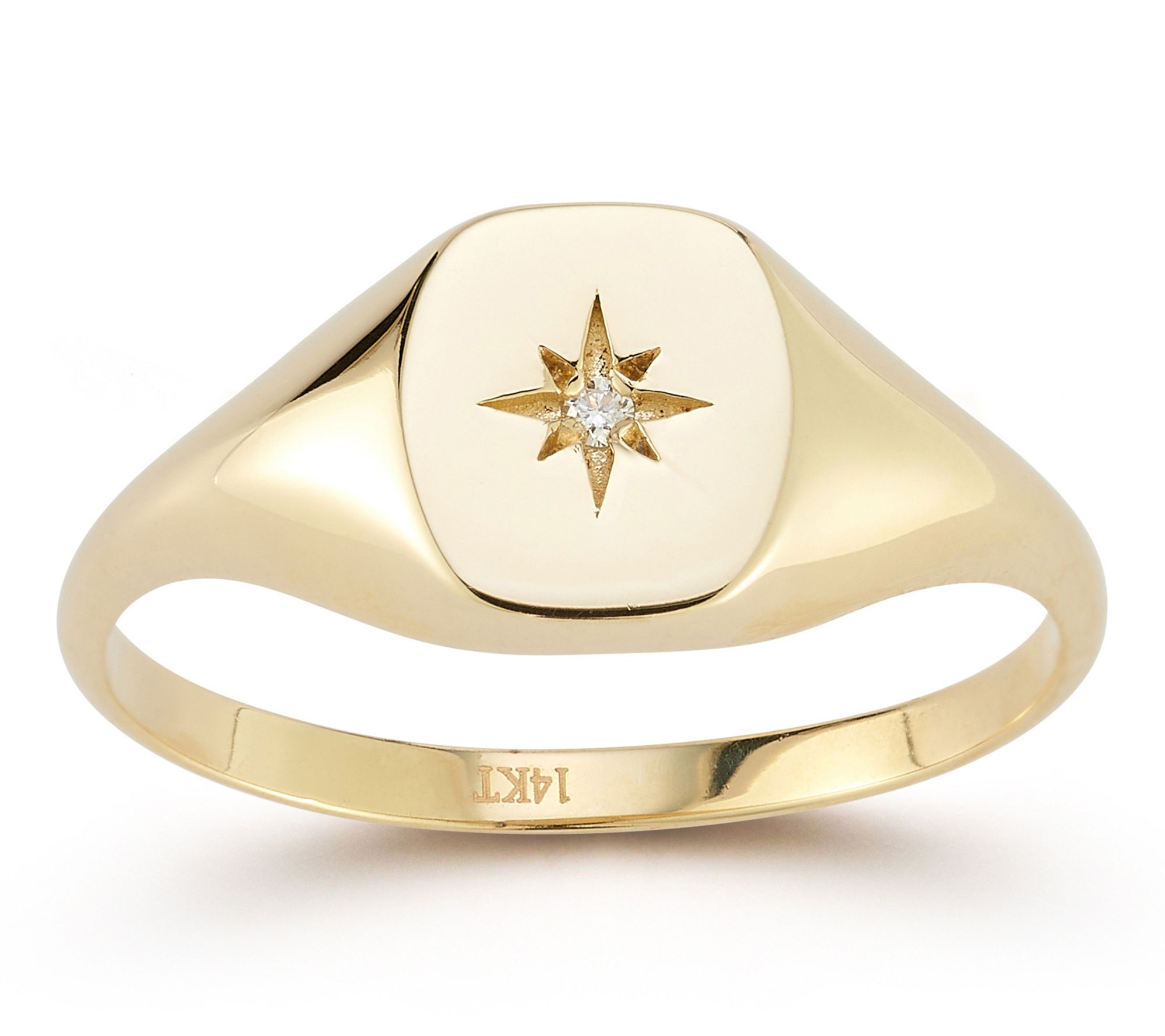 Luminosa Gold Diamond Accent Square Signet Ring, 14K