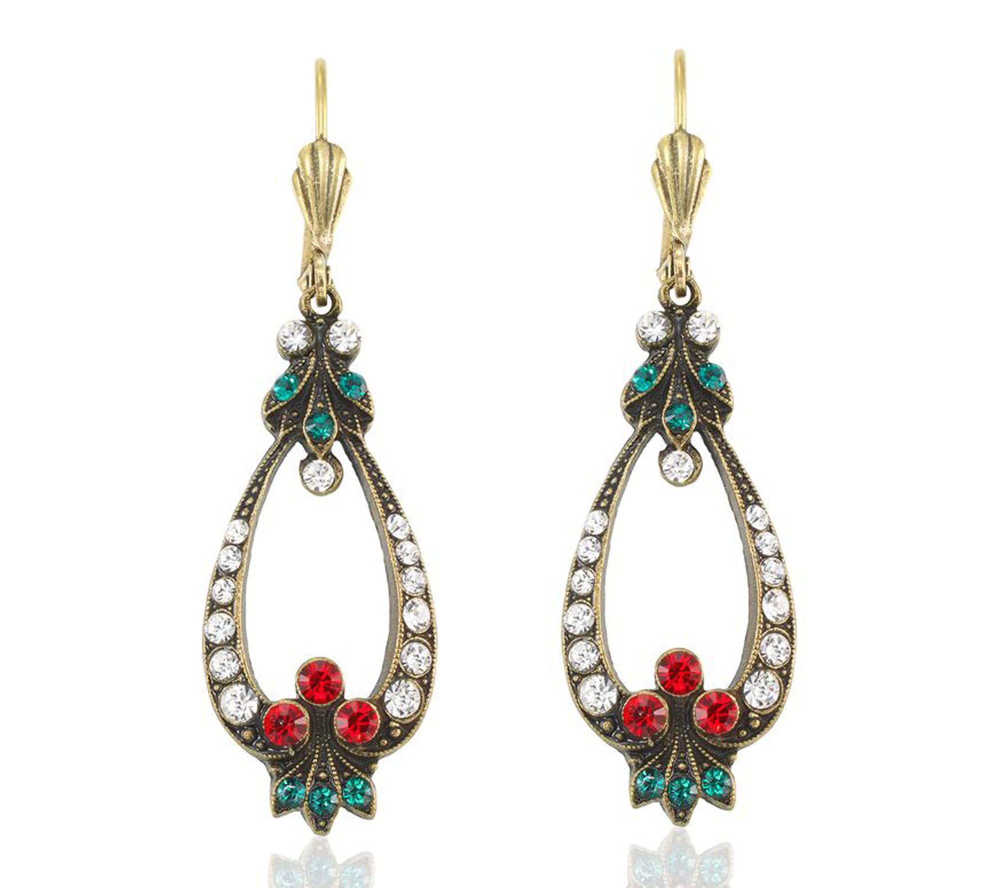 Anne Koplik Victorian Holiday Crystal Earrings