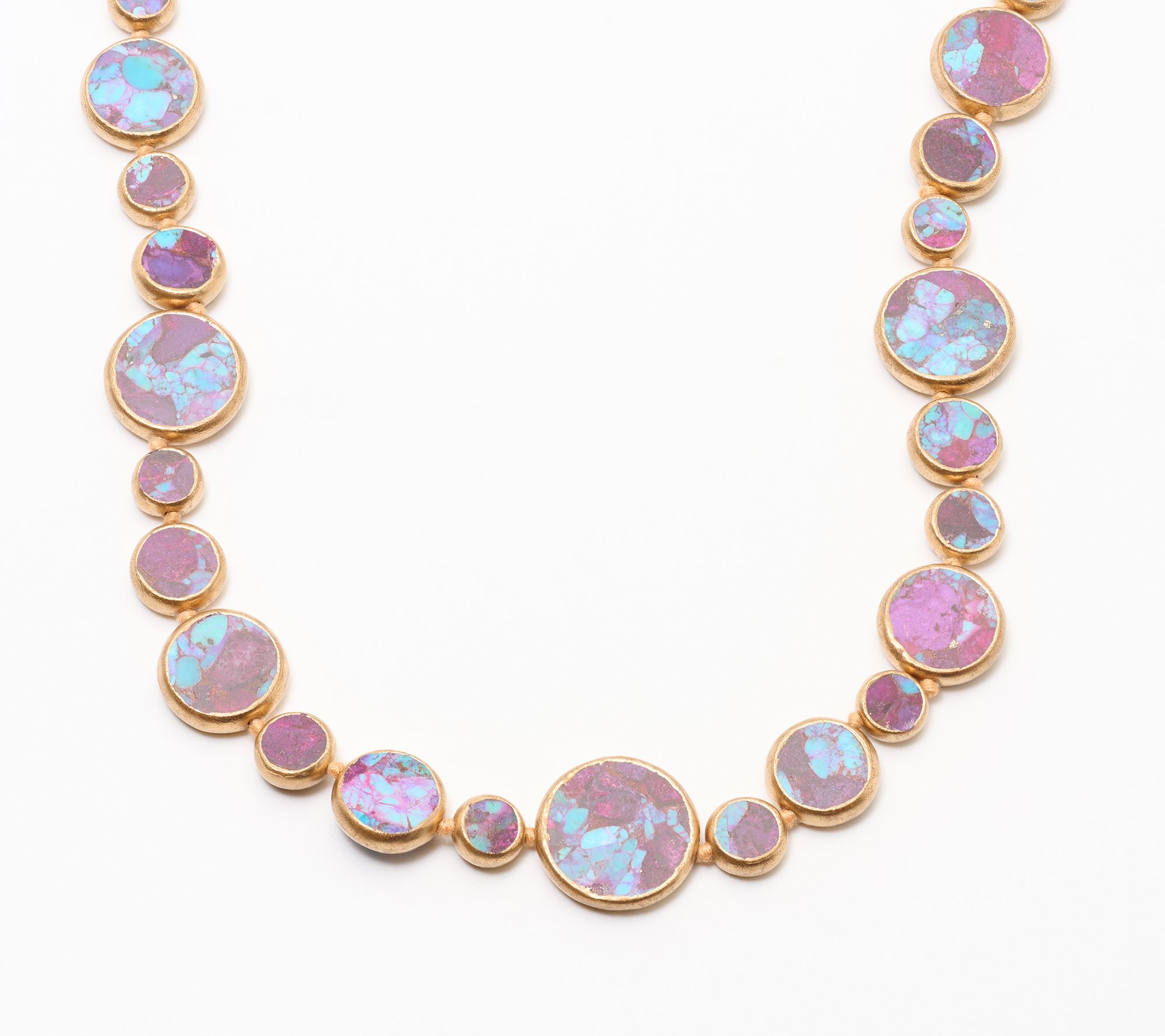 Dallas Prince Mosaic Gemstone Coin Necklace