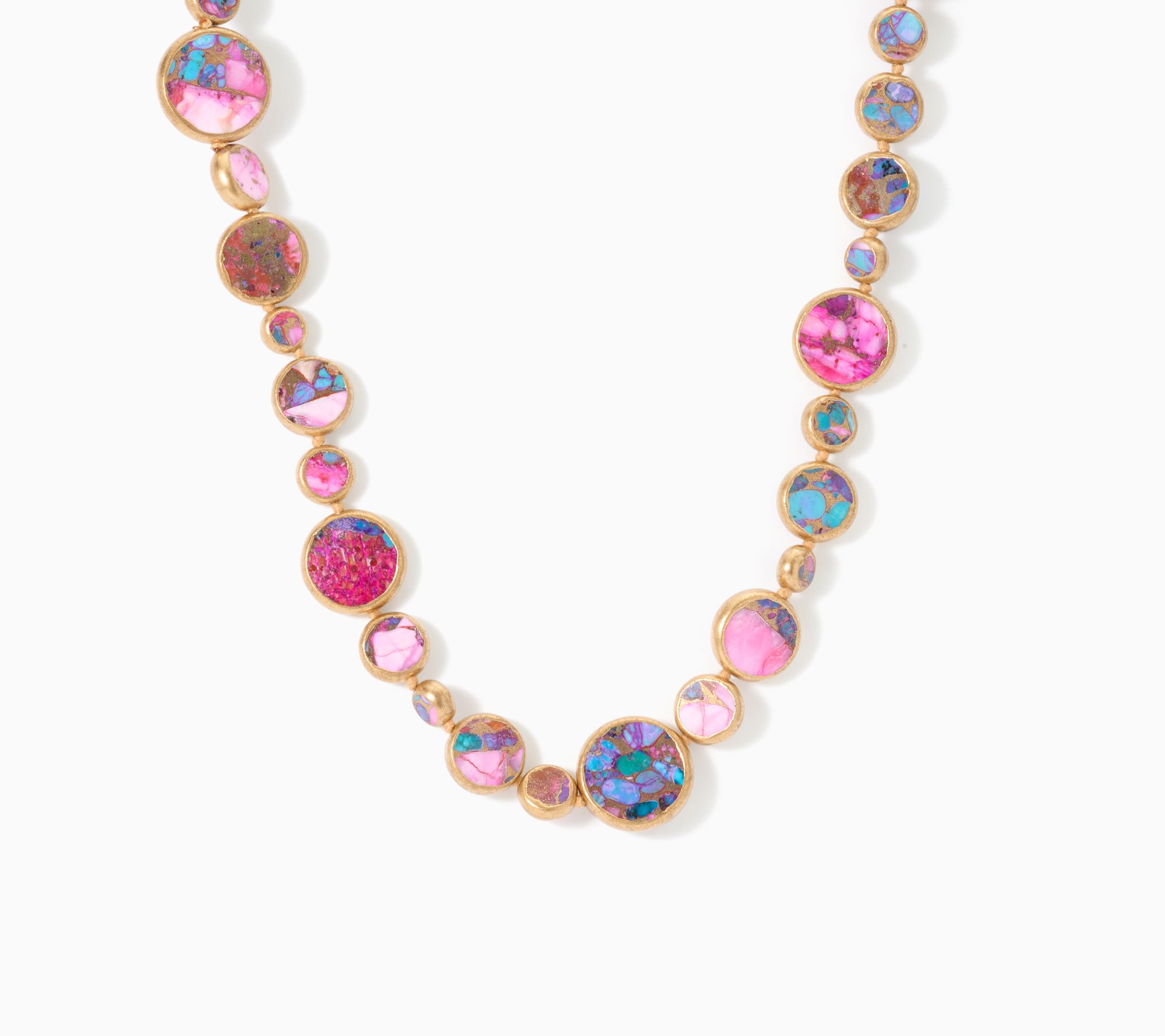 Dallas Prince Mosaic Gemstone Coin Necklace Necklace