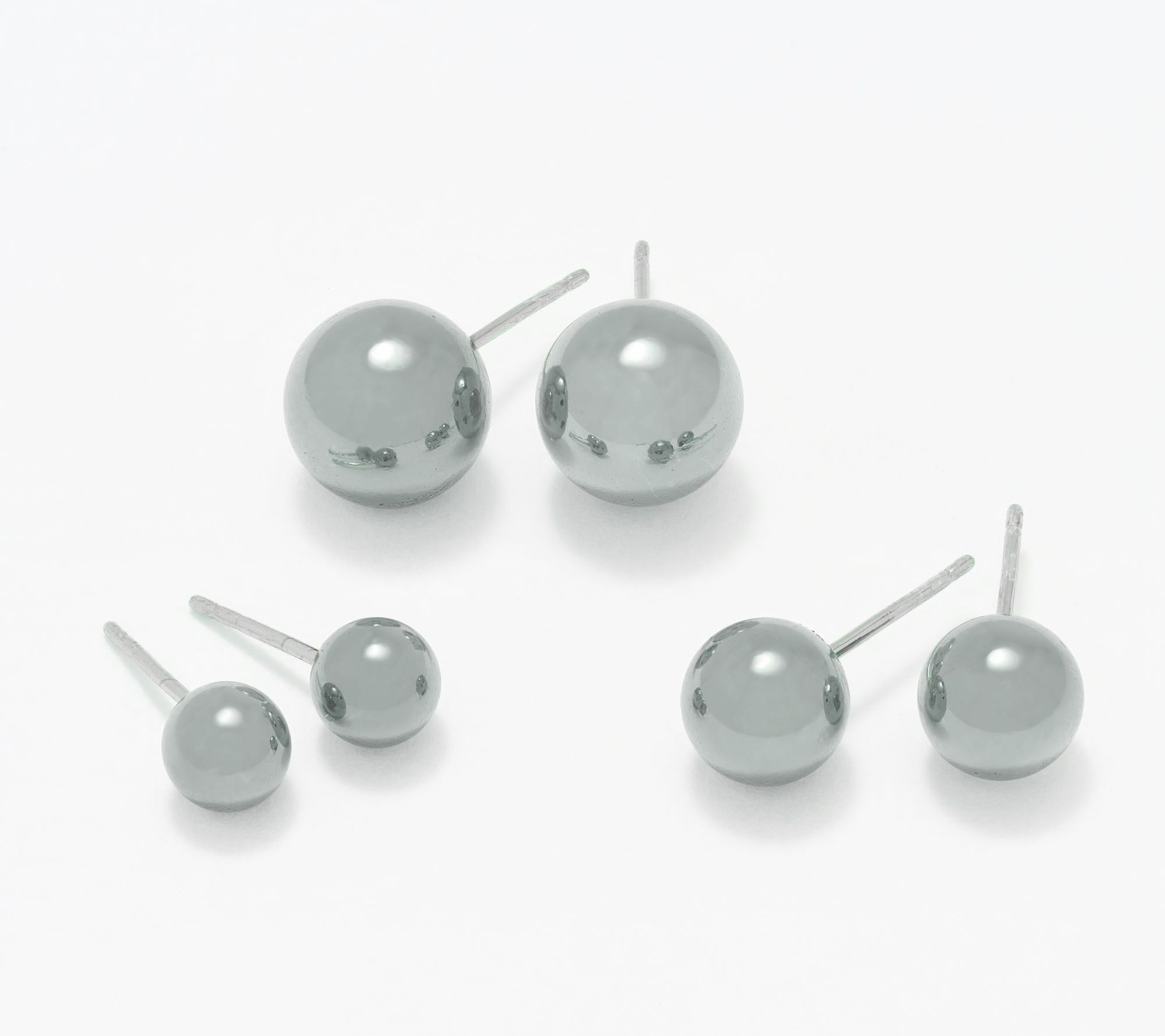 David Markstein Bronze Set of 3 Ball Stud Earrings