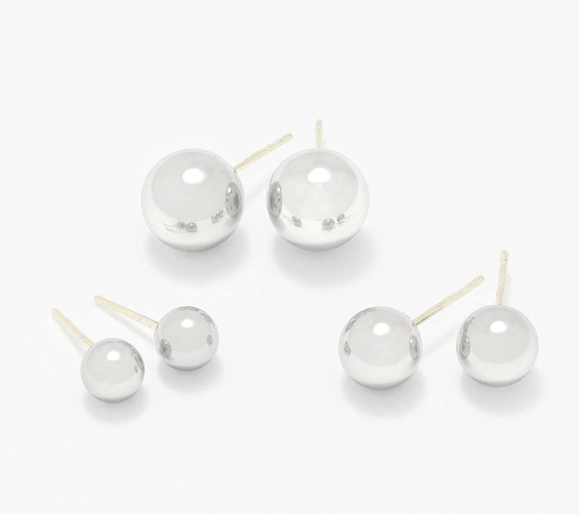 David Markstein Bronze Set of 3 Ball Stud Earrings