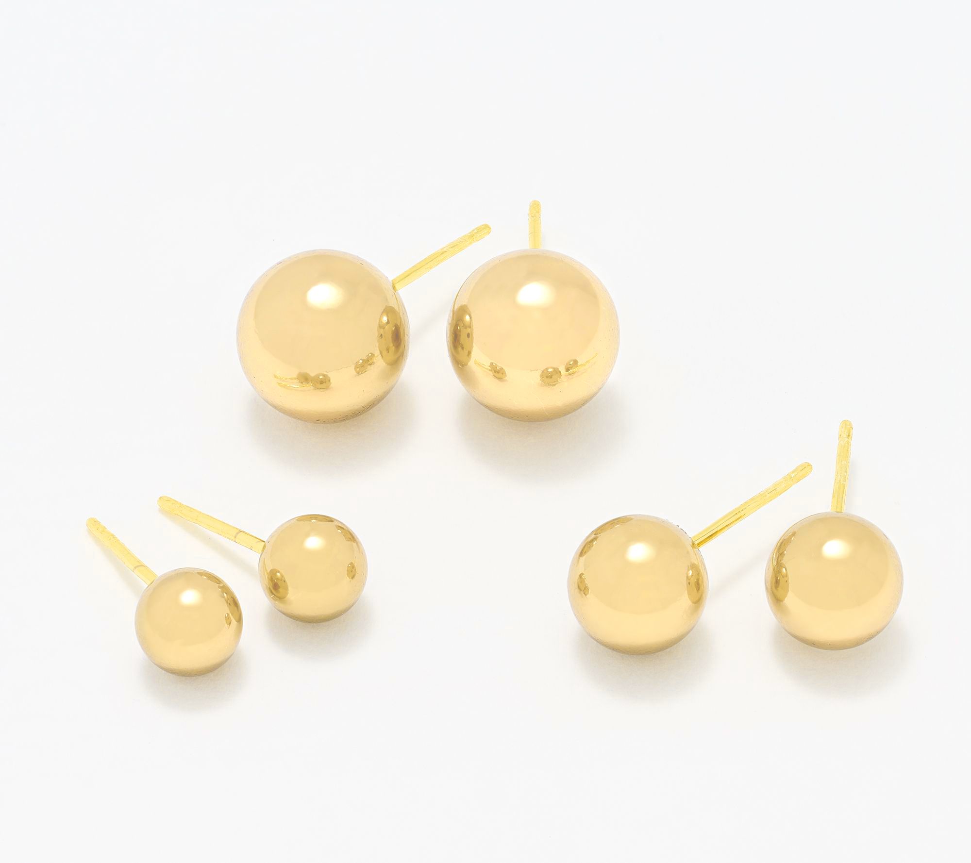 David Markstein Bronze Set of 3 Ball Stud Earrings