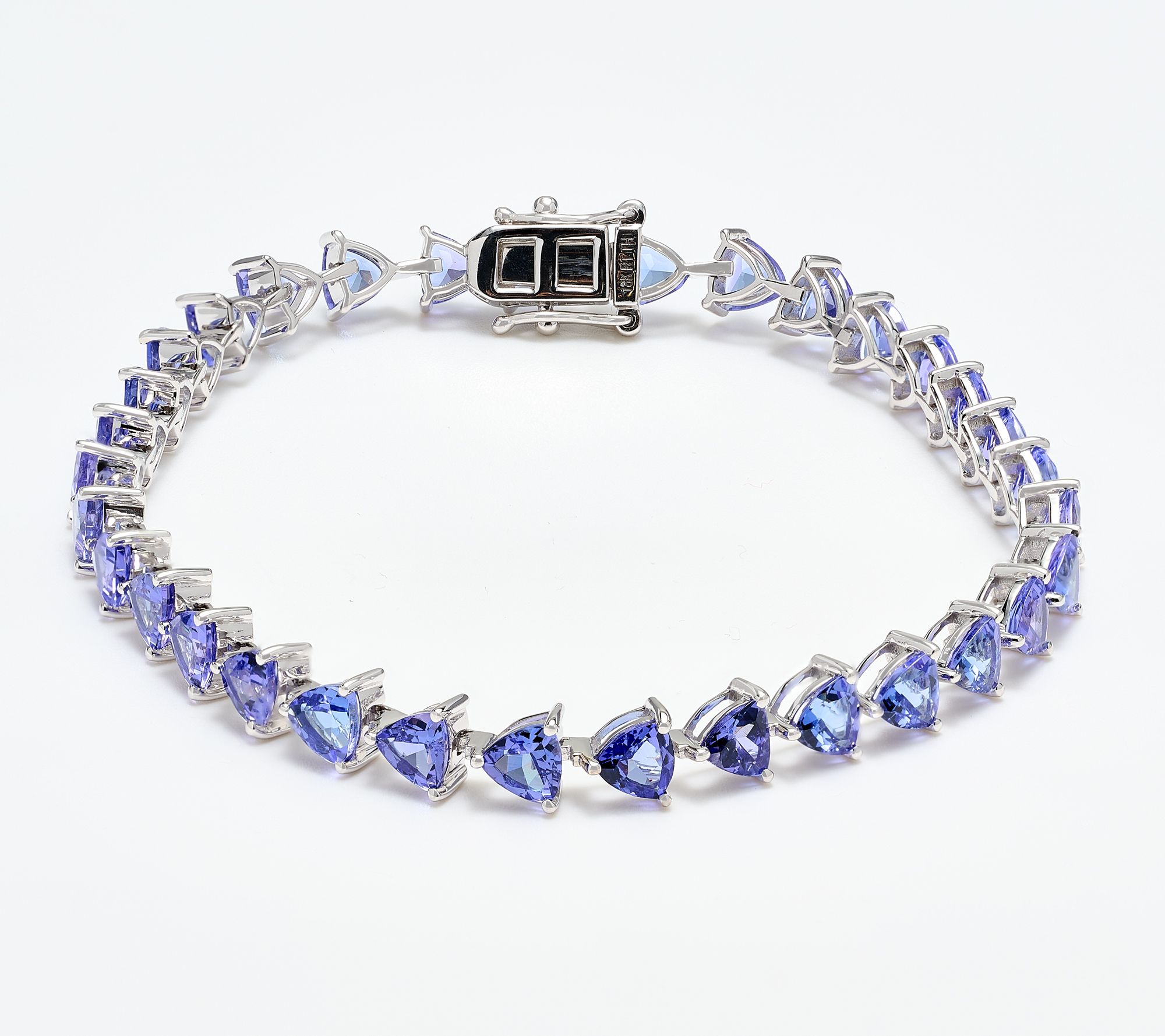 Pure Tanzanite by Jeff Moseley Trillion 10 cttw Line Bracelet, 18K