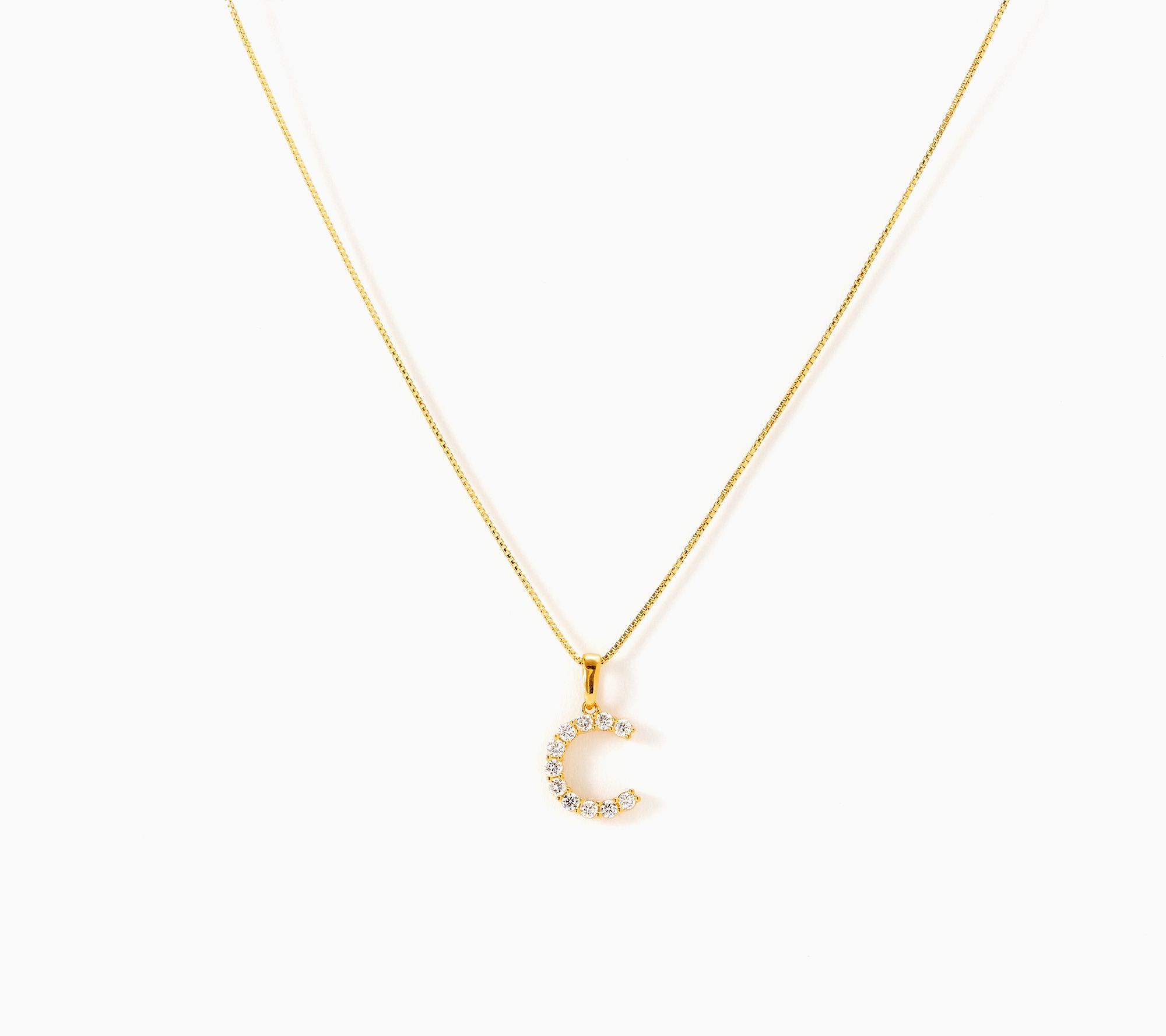 Fire Light Lab Grown Diamond 0.30 cttw Initial Pendant Gold-Plated