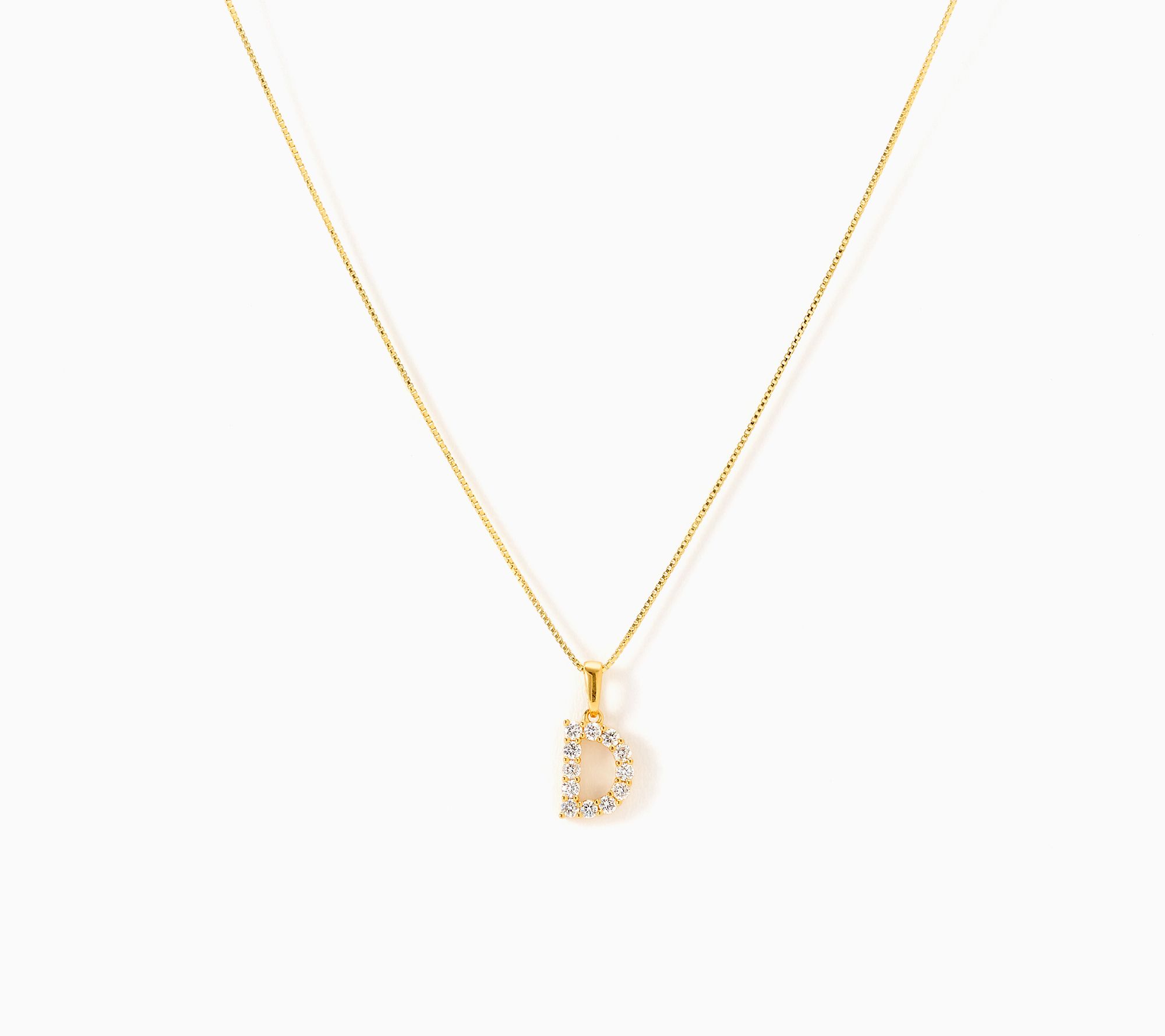 Fire Light Lab Grown Diamond 0.30 cttw Initial Pendant Gold-Plated