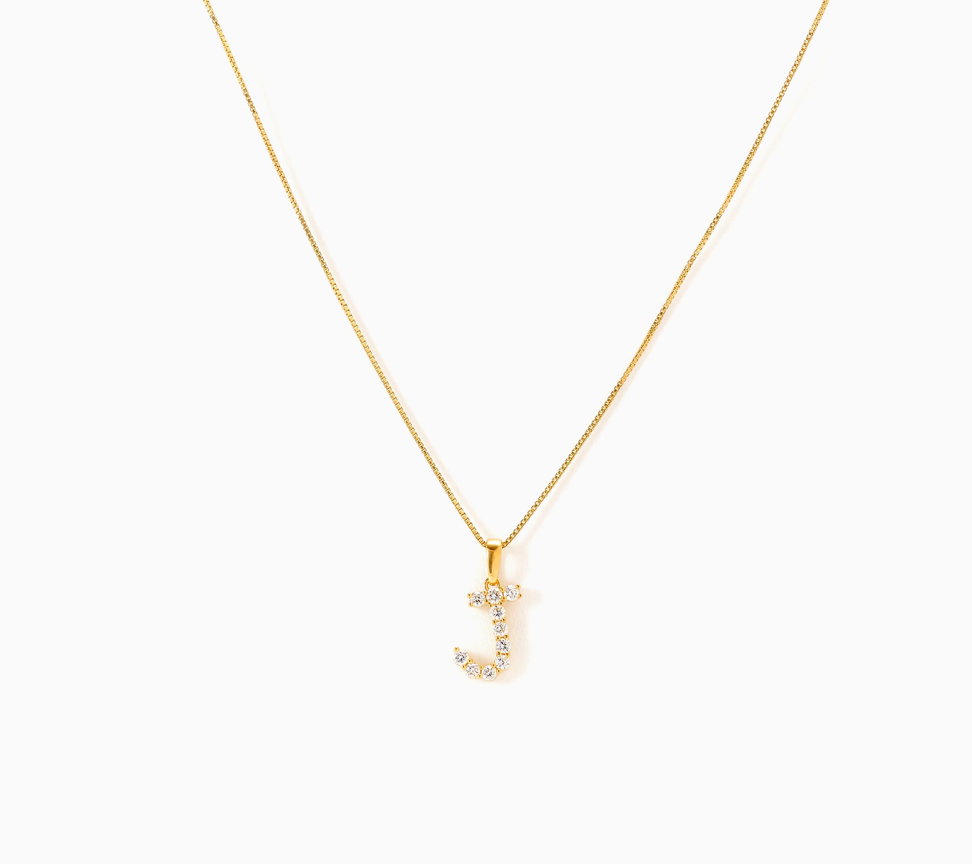 Fire Light Lab Grown Diamond 0.30 cttw Initial Pendant Gold-Plated