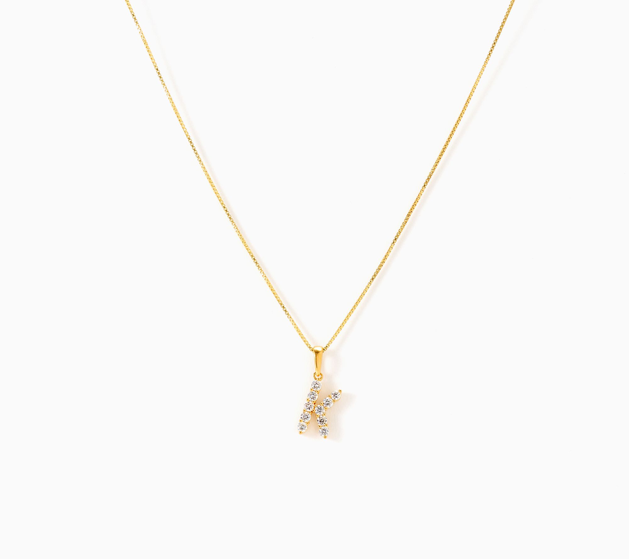Fire Light Lab Grown Diamond 0.30 cttw Initial Pendant Gold-Plated