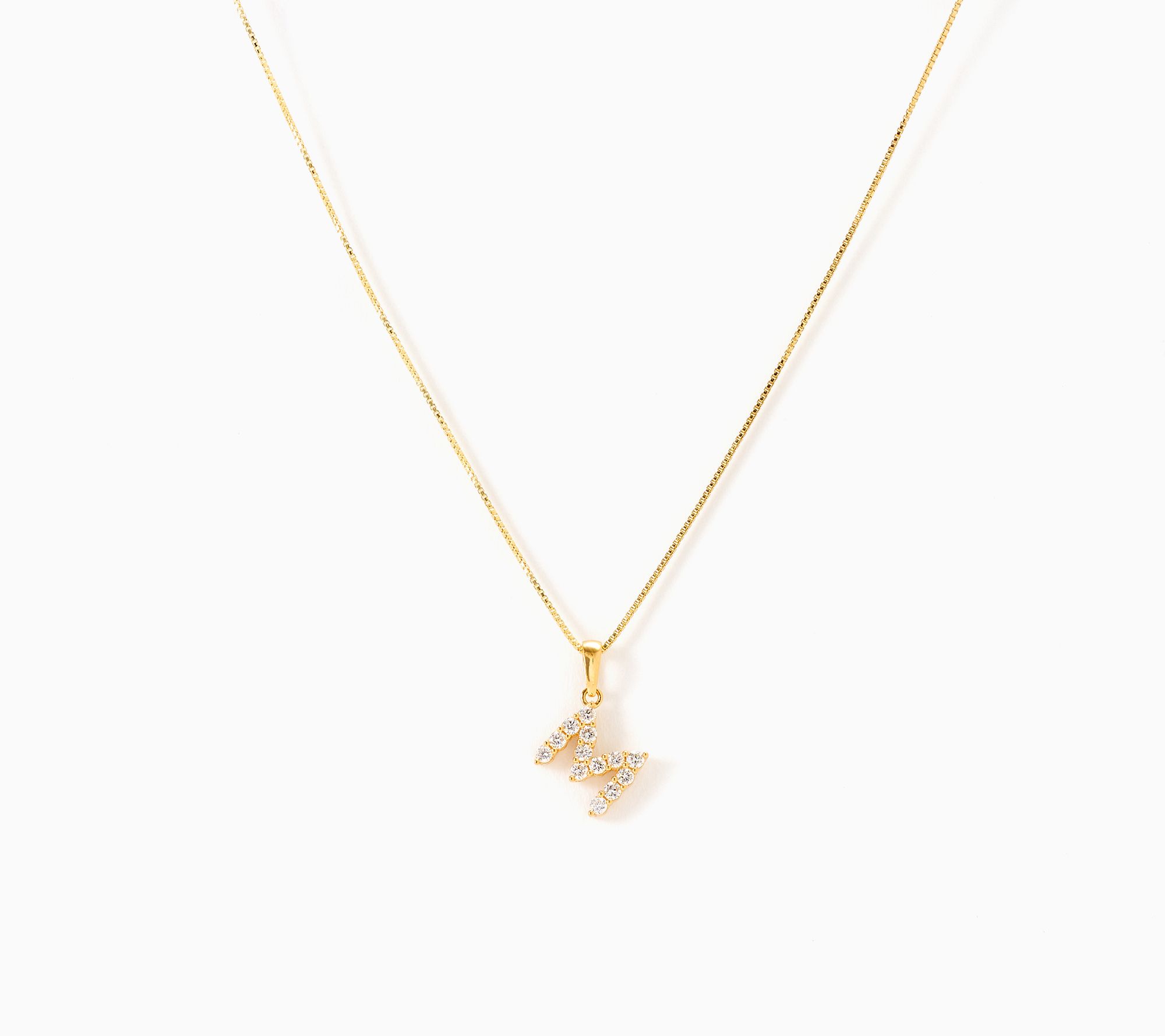 Fire Light Lab Grown Diamond 0.30 cttw Initial Pendant Gold-Plated