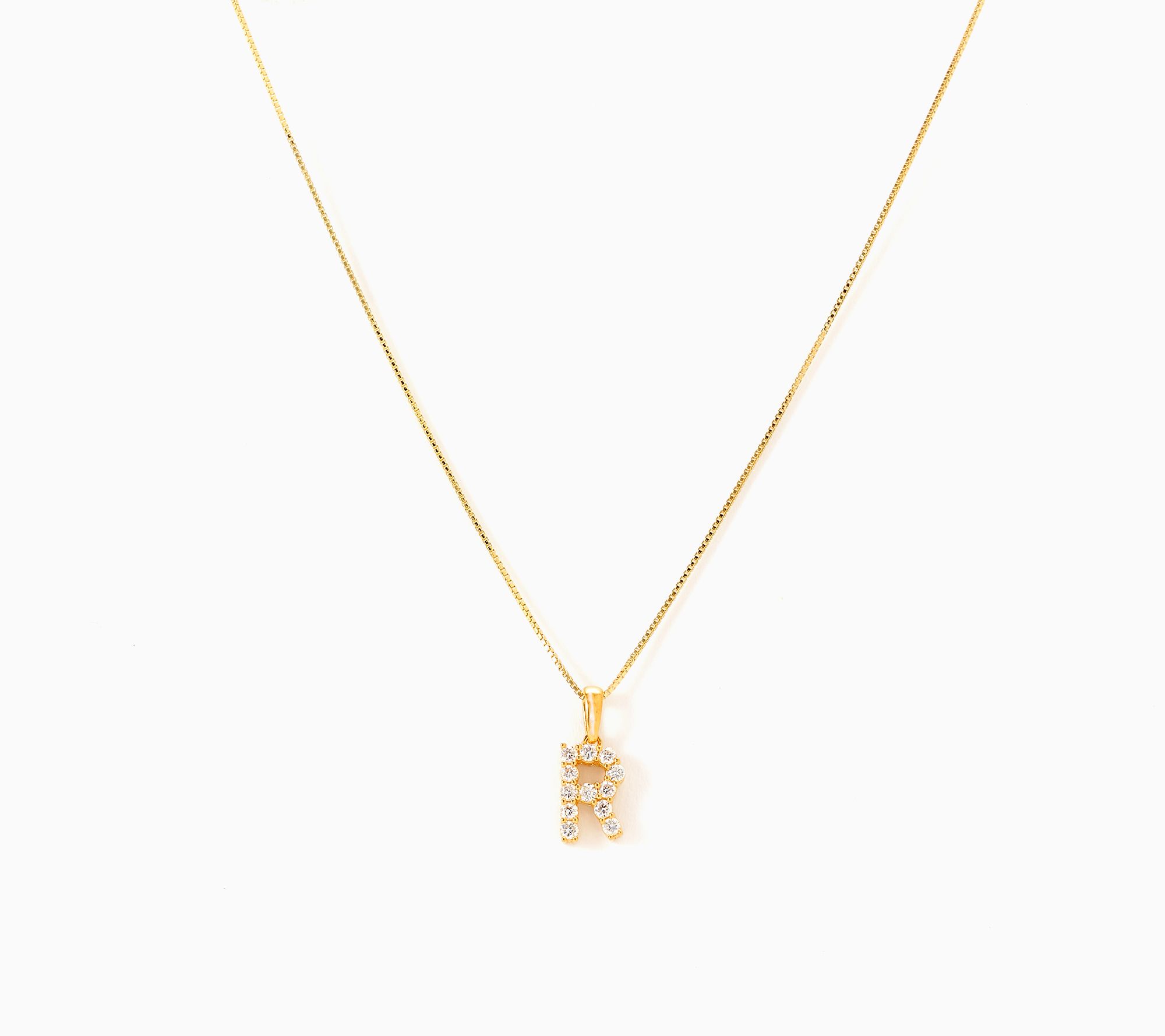 Fire Light Lab Grown Diamond 0.30 cttw Initial Pendant Gold-Plated