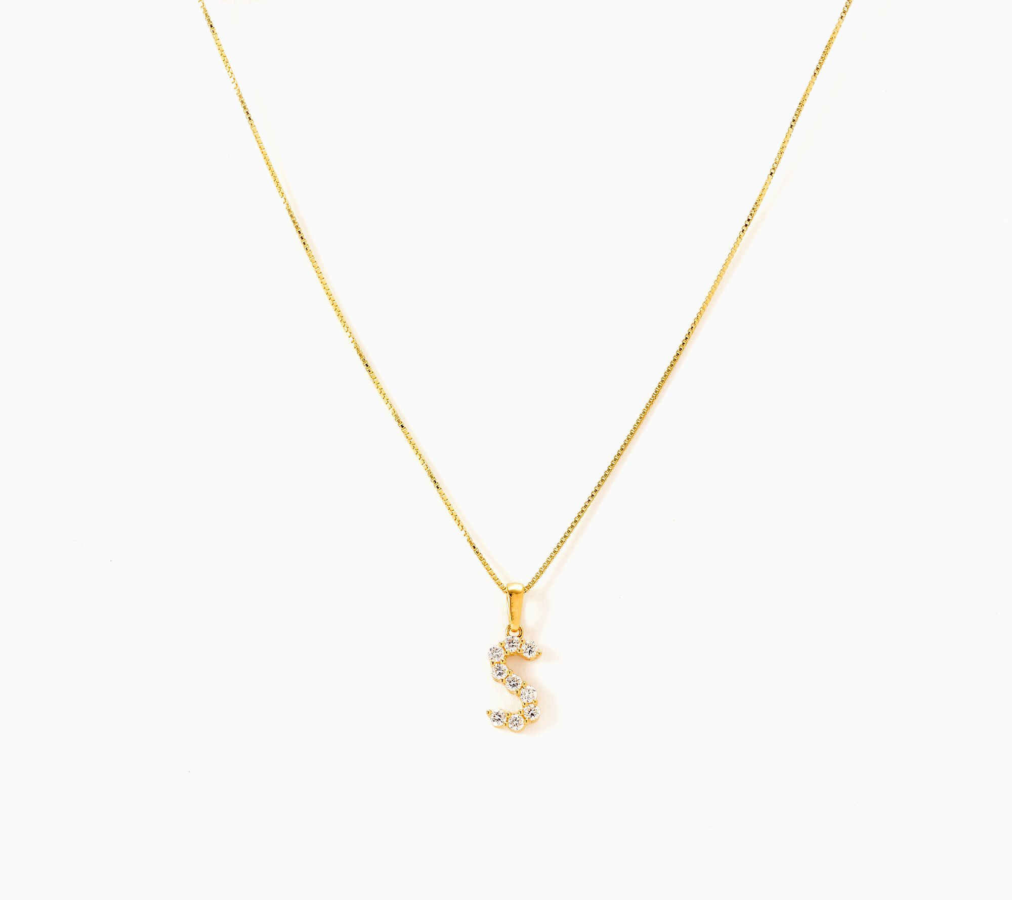 Fire Light Lab Grown Diamond 0.30 cttw Initial Pendant Gold-Plated