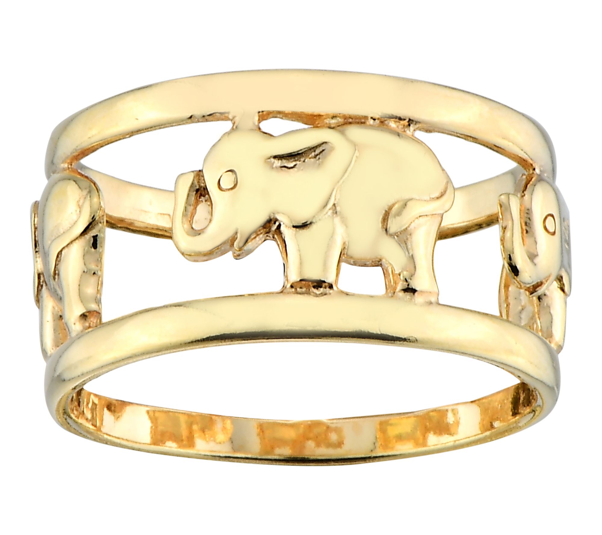 Silver Style Elephant Design Band Ring, Sterling