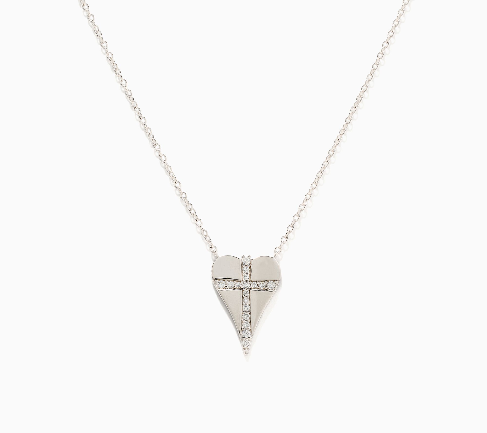 JEN by Jennifer Miller Lab Grown Diamond Heart Necklace, Sterl