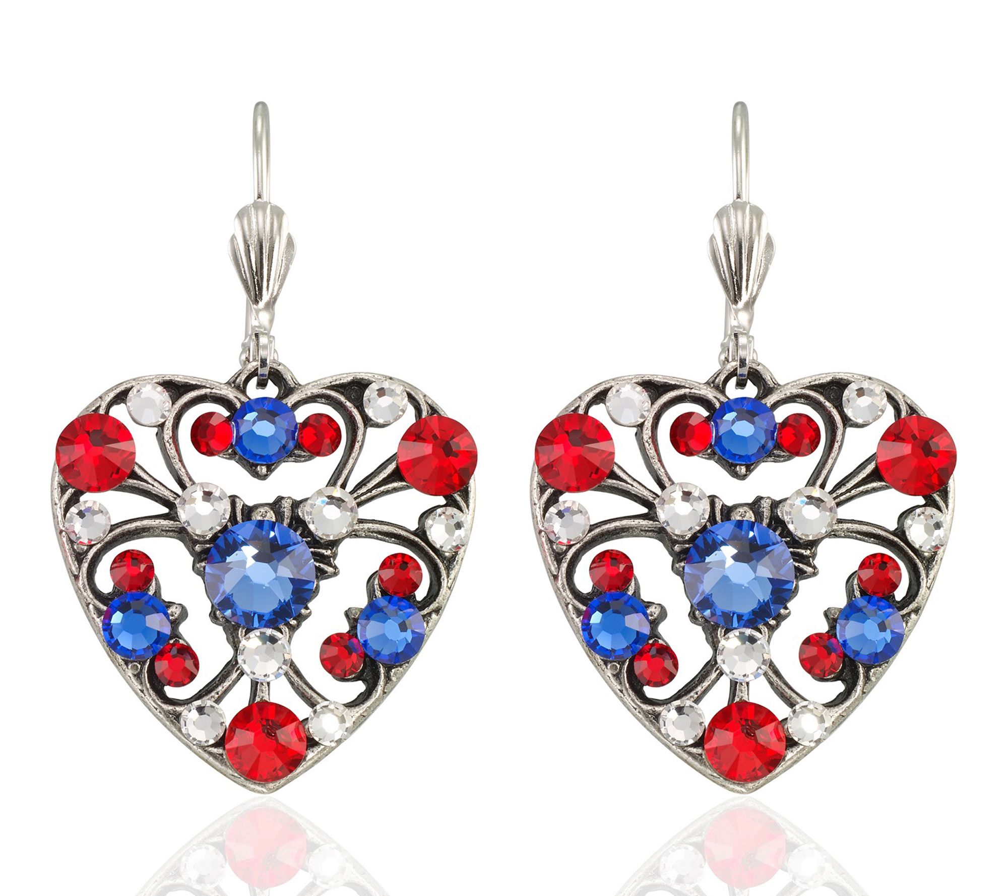 Anne Koplik Americana Filigree Heart Earrings