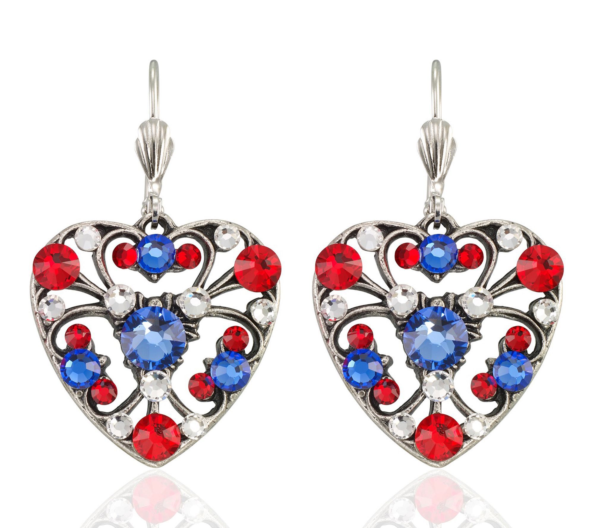 Anne Koplik Americana Filigree Heart Earrings