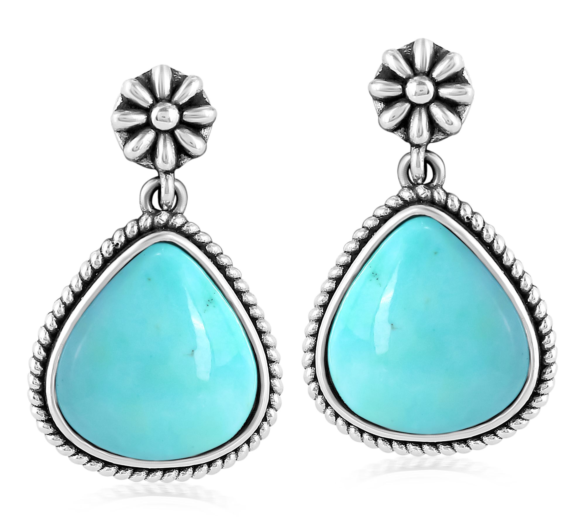 American West Sterling Trillion Kingman Turquoise Earrings