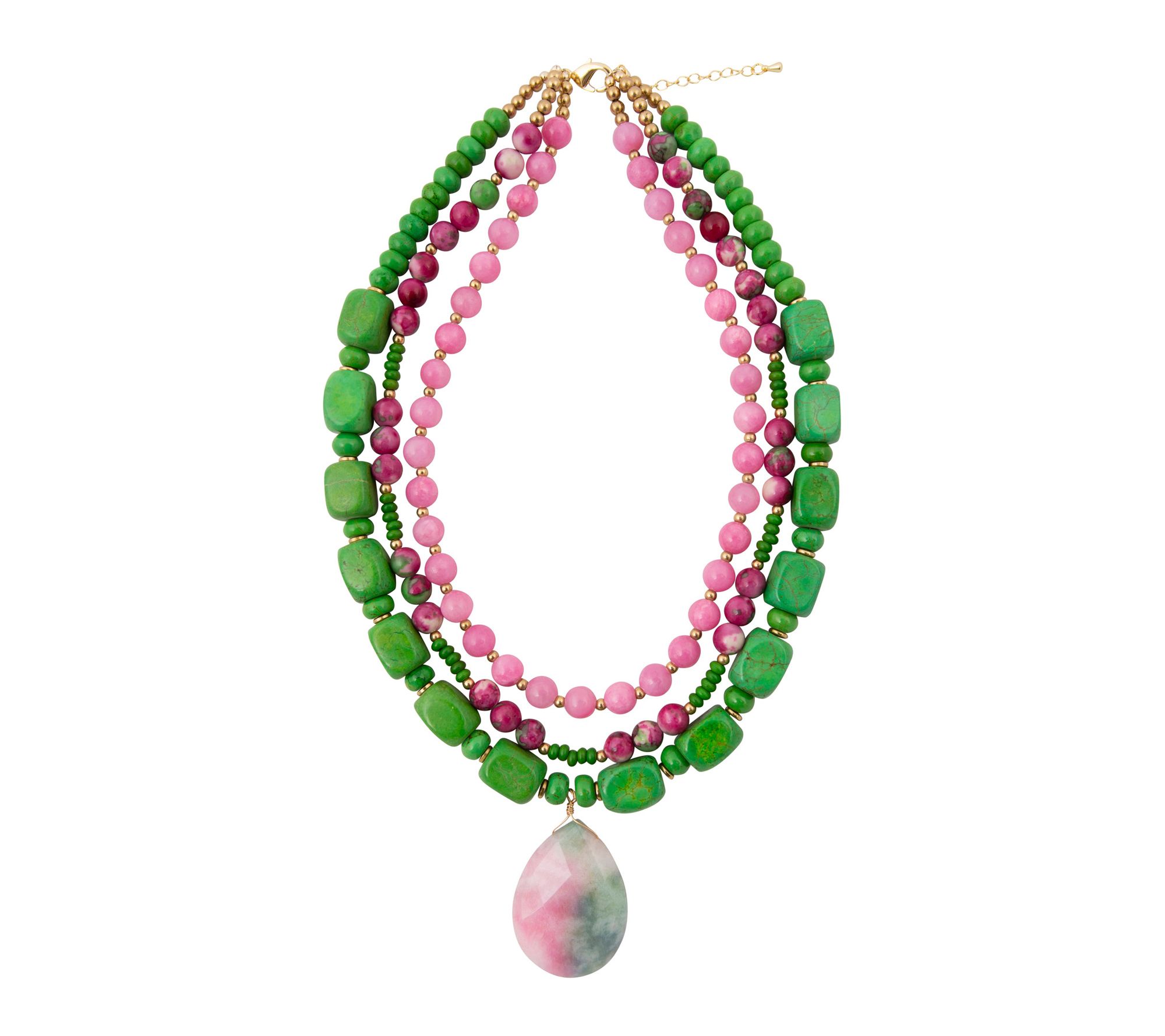 Barse Artisan Crafted 18K Plated Quartz Statement Necklace