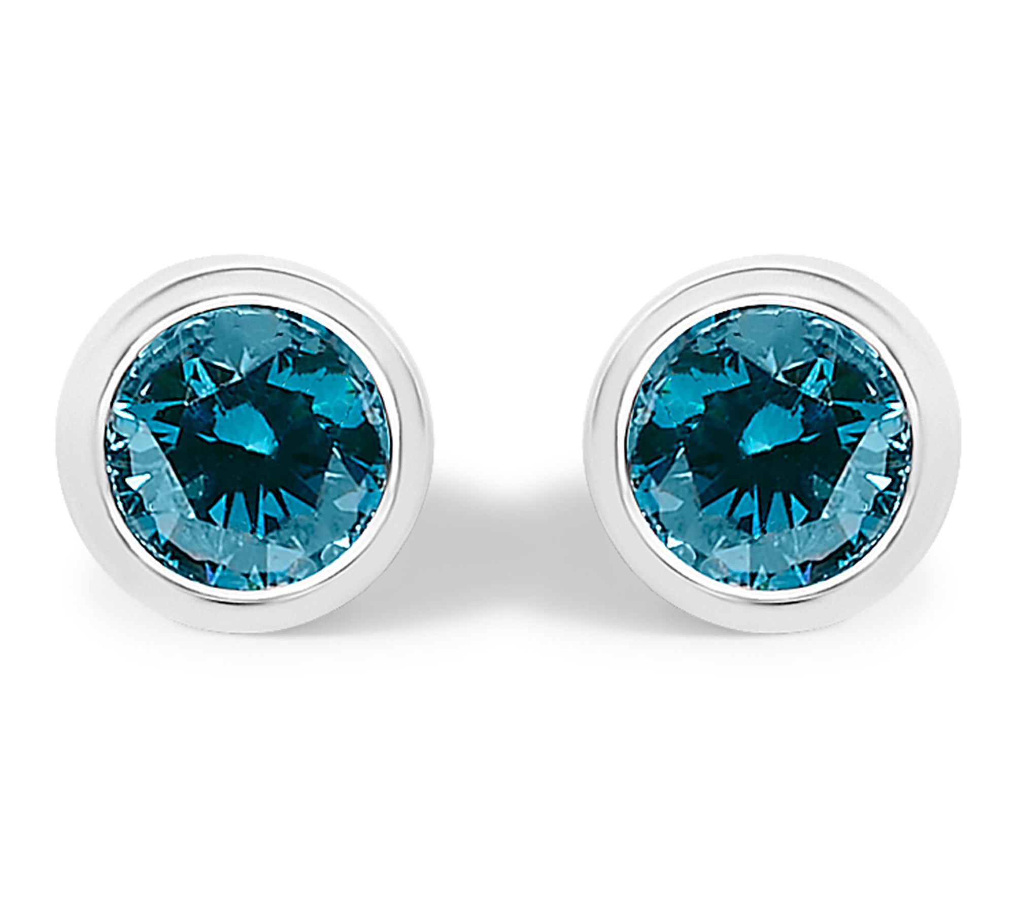 Haus of Brilliance Lab Grown Blue Diamond Stud Earring,14K