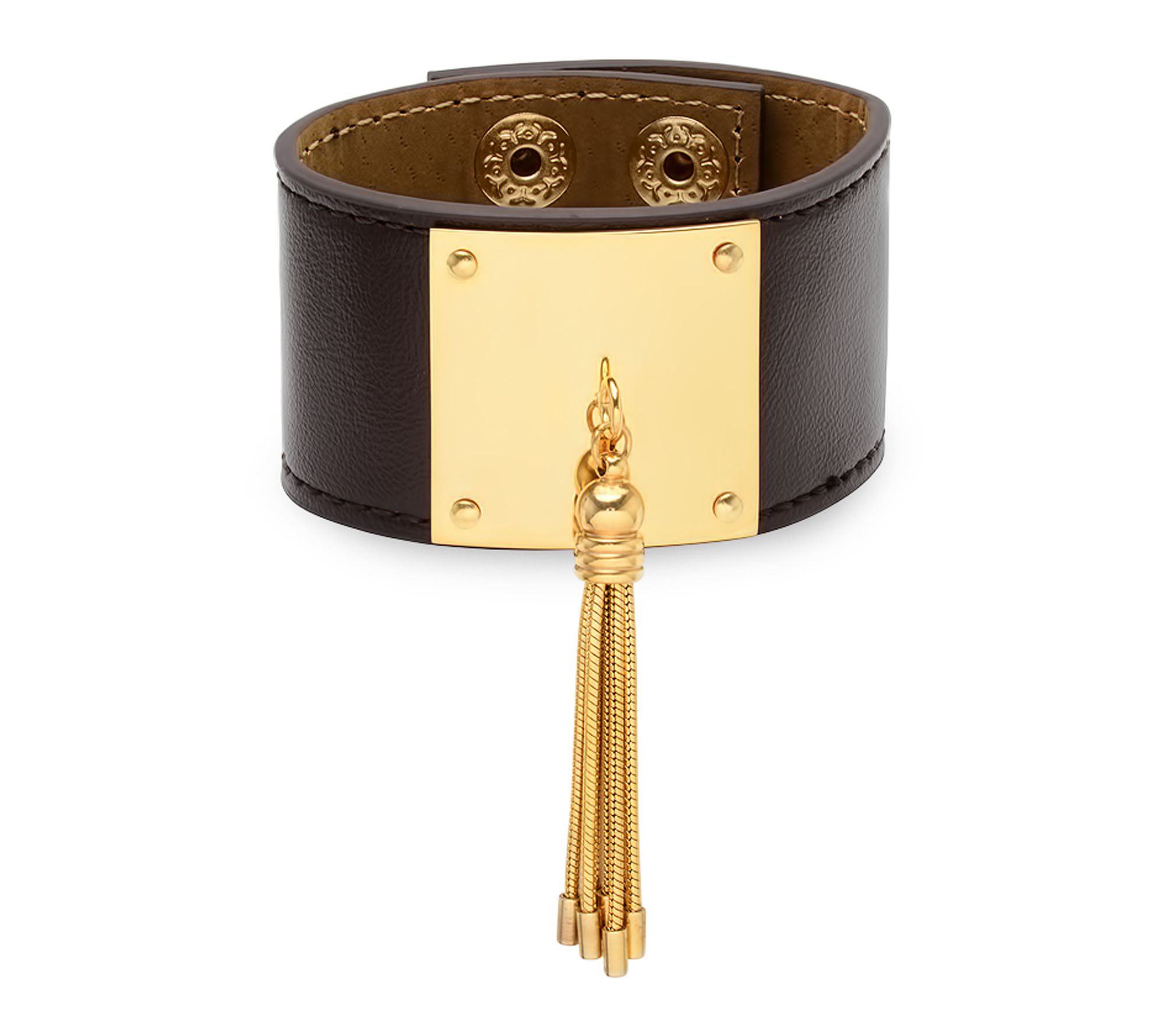 Steel By Design Leather Tassel Bracelet