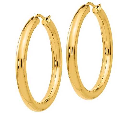 Sterling Silver 14K Yellow Gold-Plated Hoop Earrings