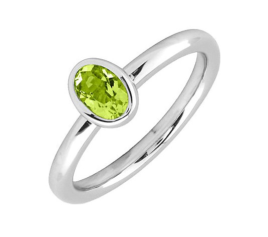 Simply Stacks Sterling & Oval Peridot Ring