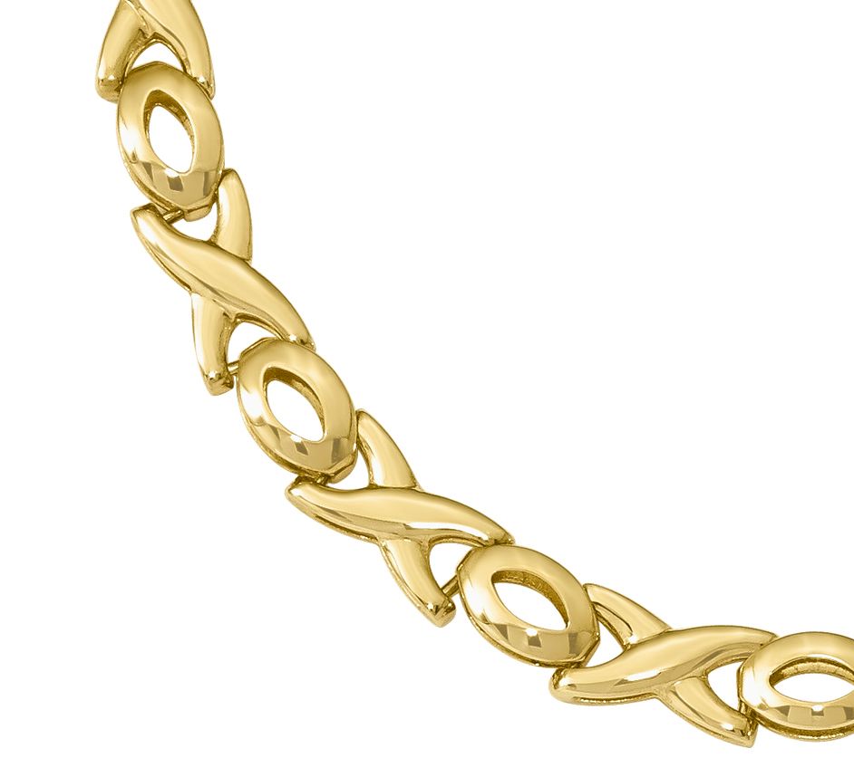 14K Gold XOXO 7" Bracelet, 3.3g
