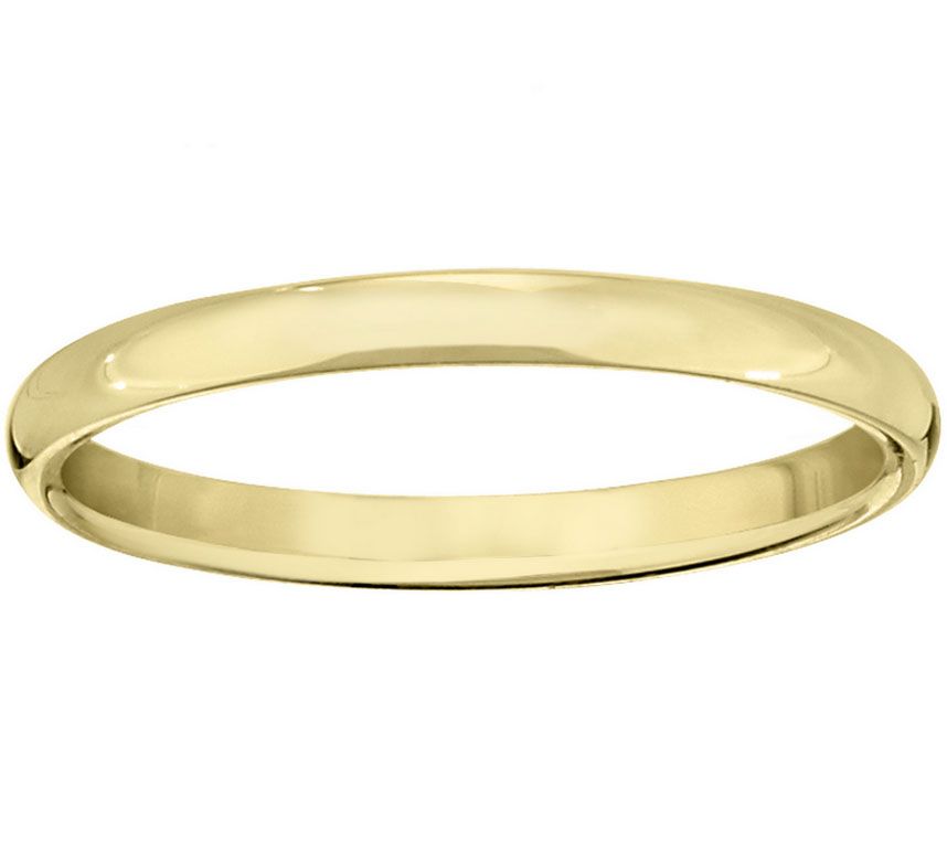 14k Yellow Gold 2.5mm Engravable Half Round Band