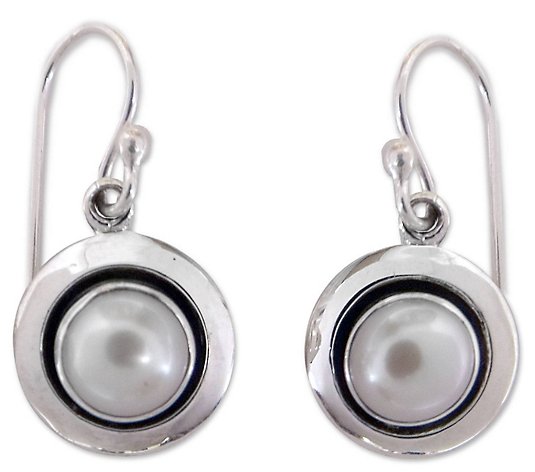 Novica Artisan Crafted Sterling Cultured PearlDangle Earrings