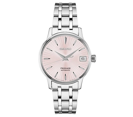 Seiko Women's Presage Stainless Automatic Pink Dial Watch