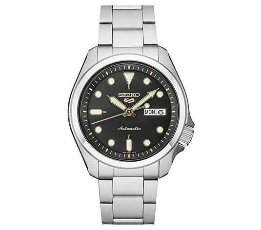Seiko Men's Automatic Stainless Steel Black Dial Watch