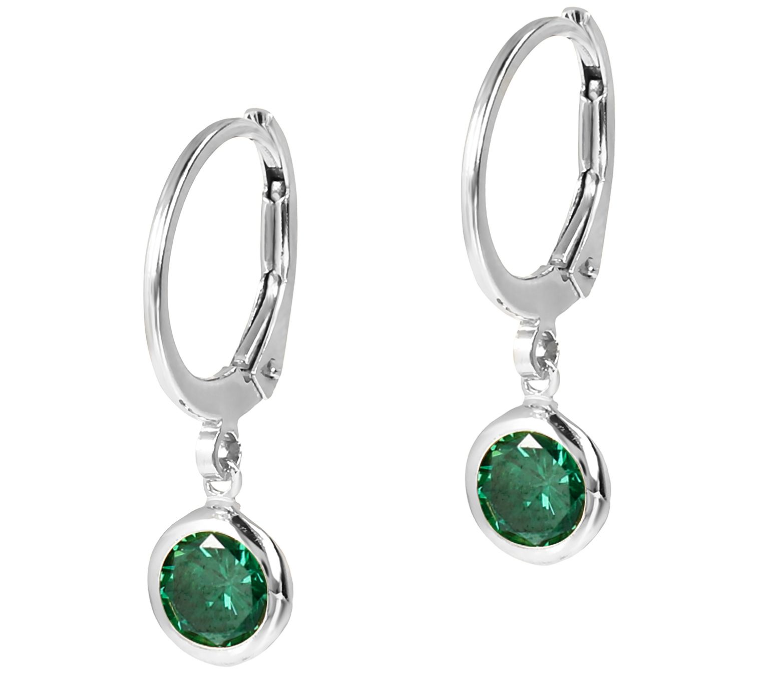 Diamonique 1.70 cttw Lever Back Earrings, Sterling Silver