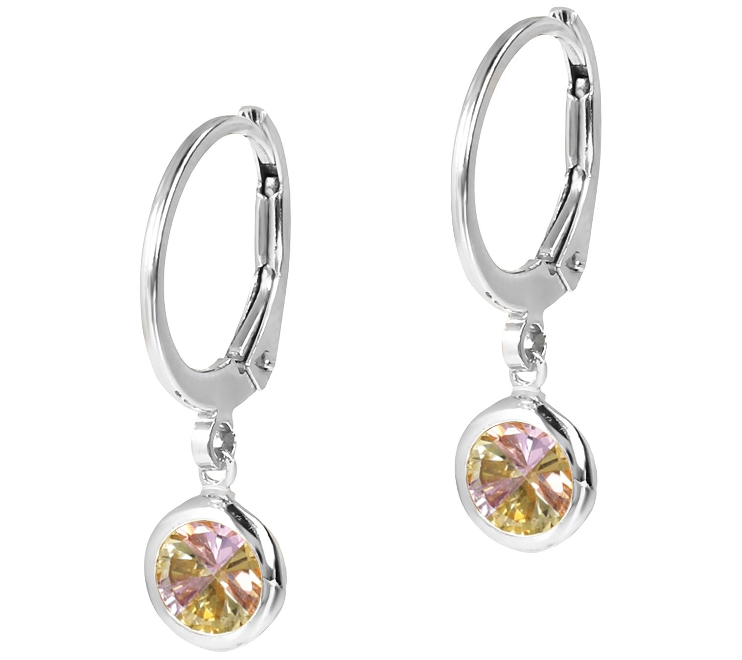 Diamonique 1.70 cttw Lever Back Earrings, Sterling Silver